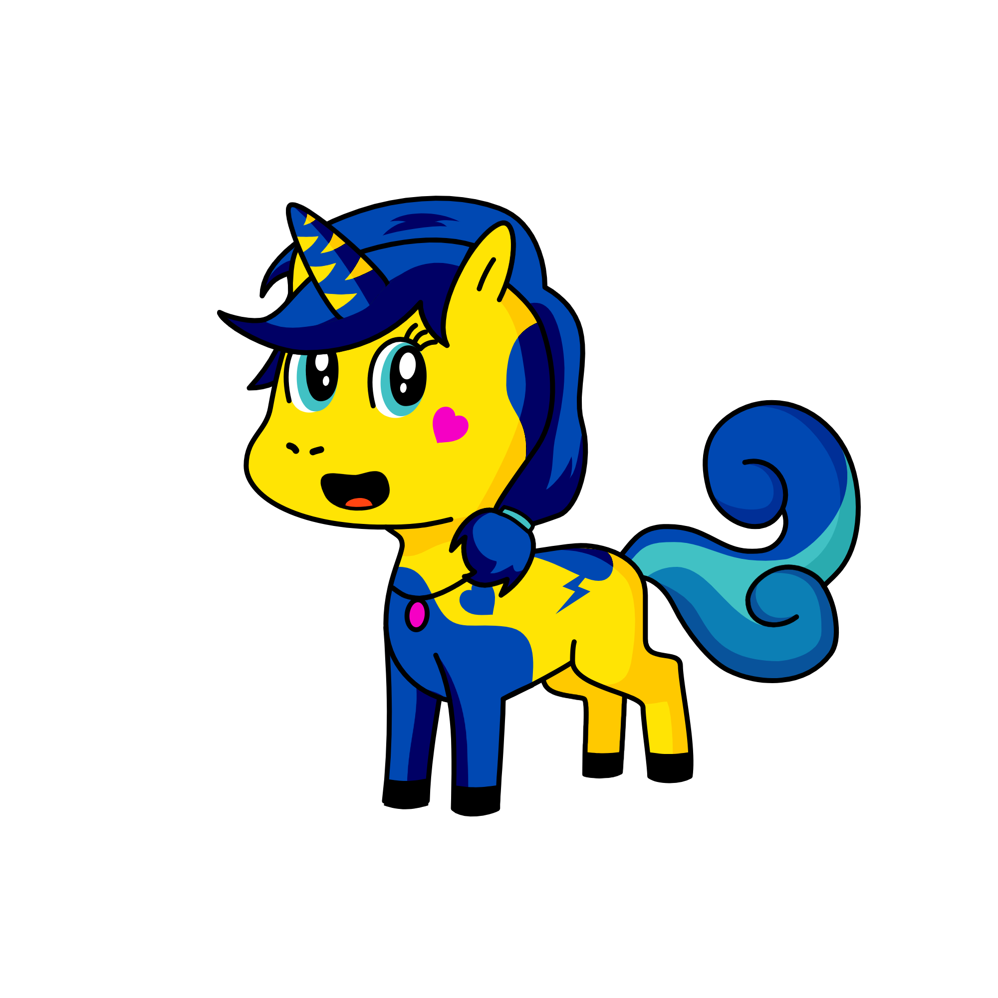 Yellow, the unicorn