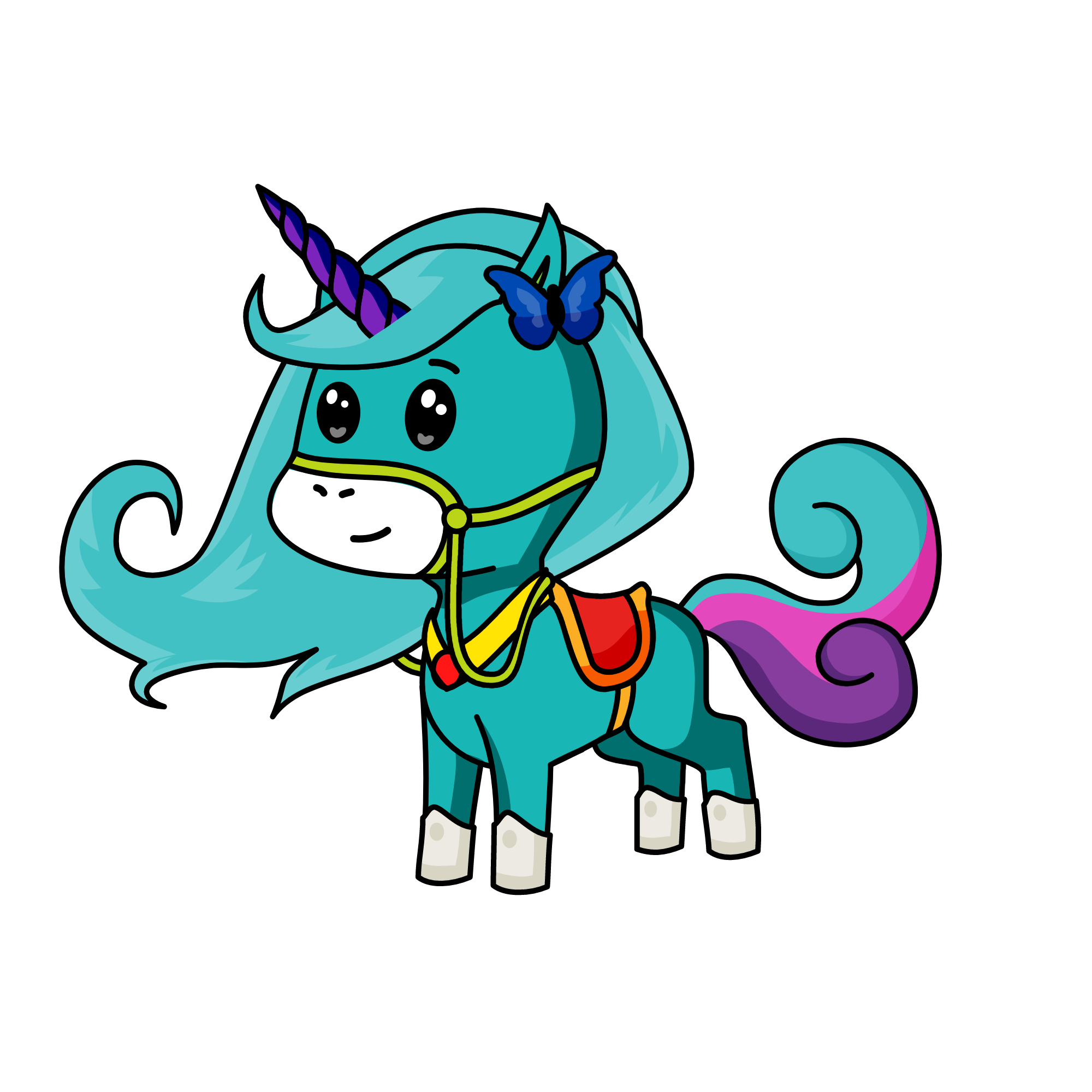 Blue, the unicorn