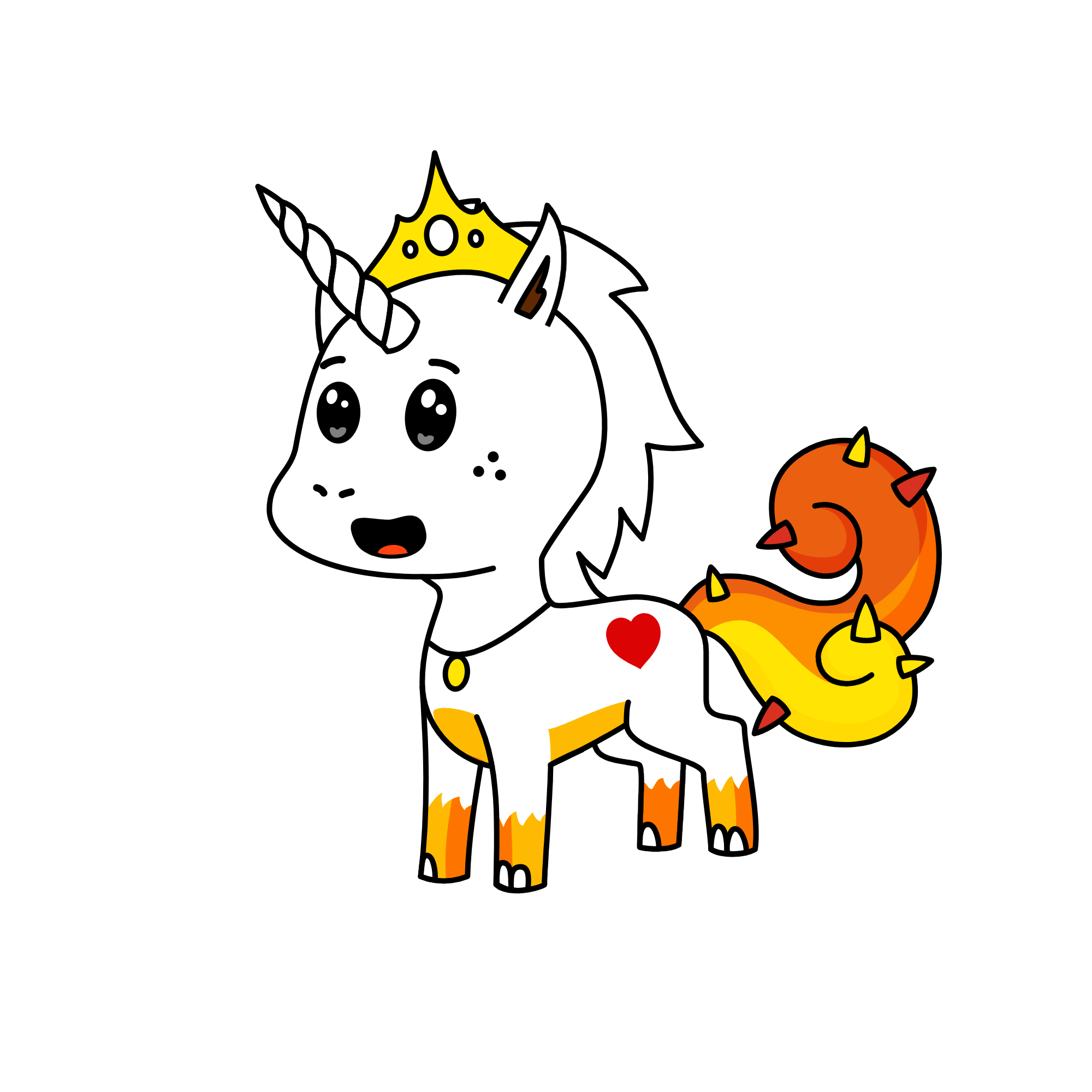 Orange, the unicorn