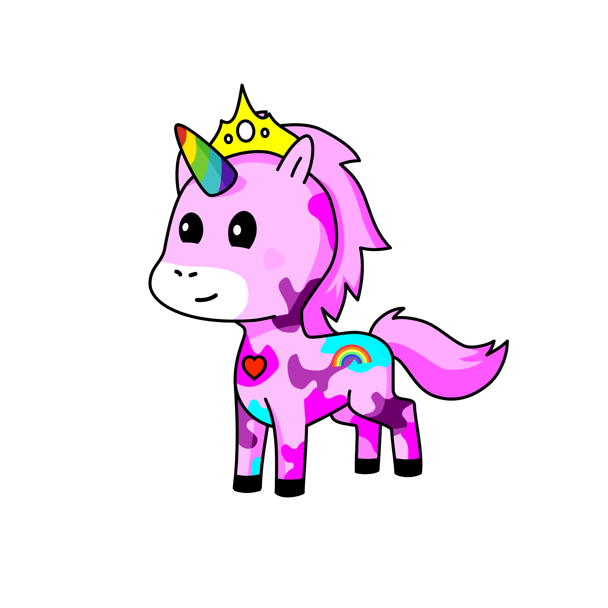 Rainbow queen, the unicorn