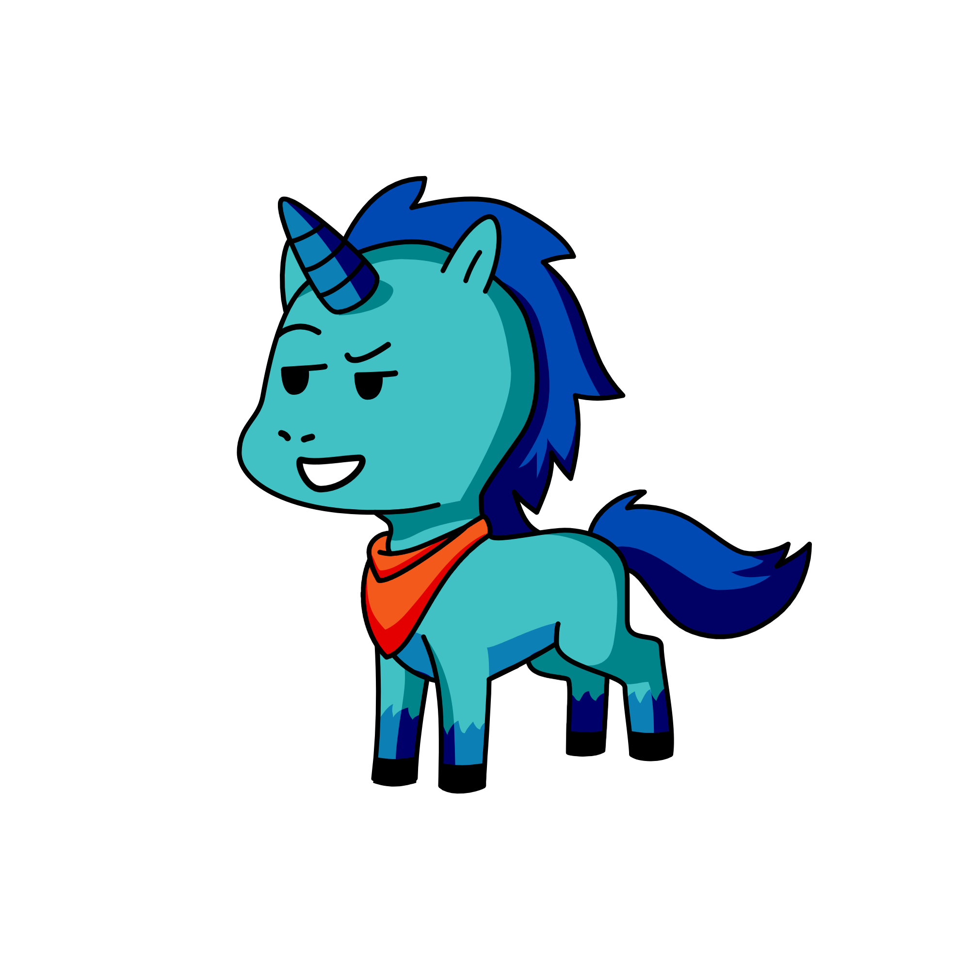 blue blue, the unicorn