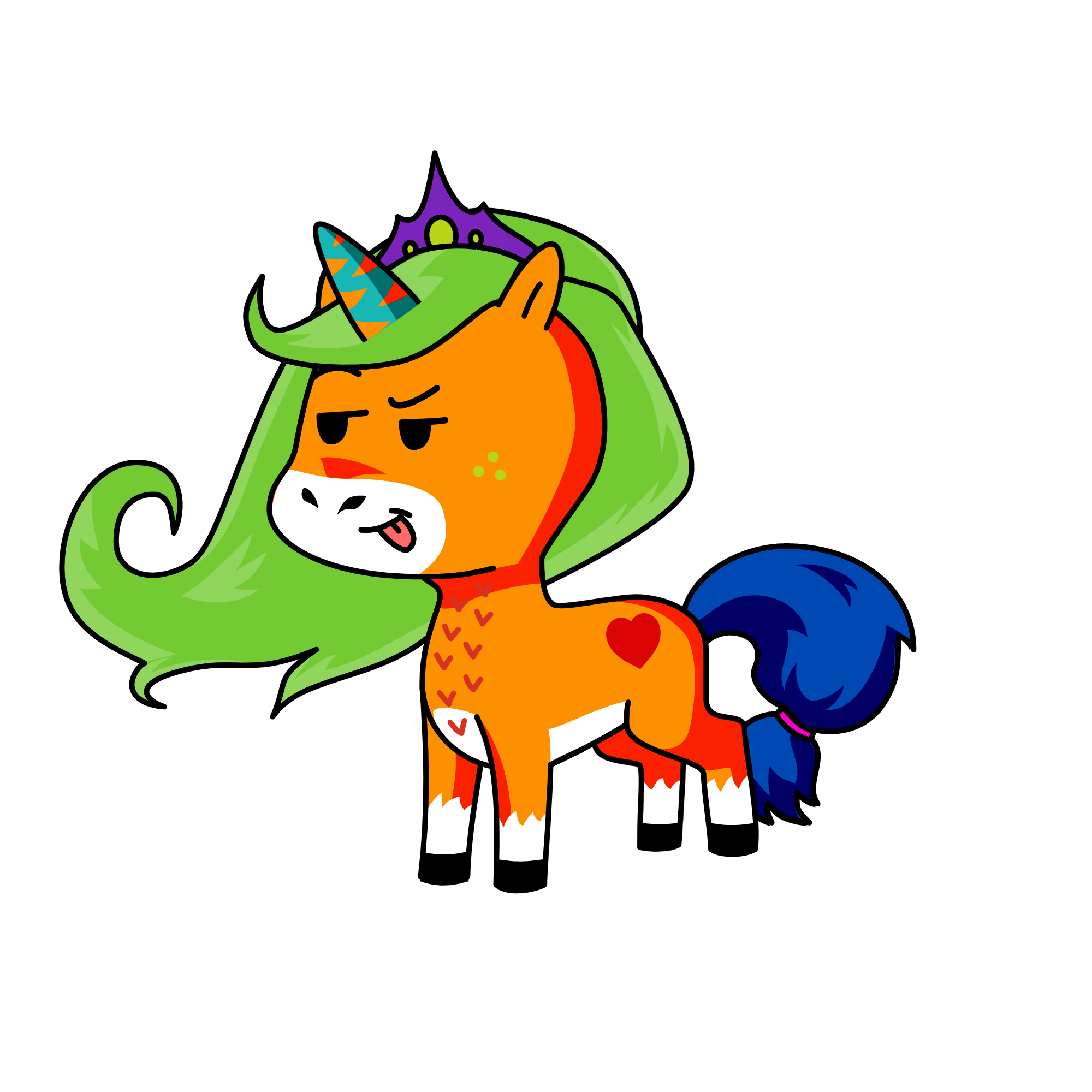 orange, the unicorn