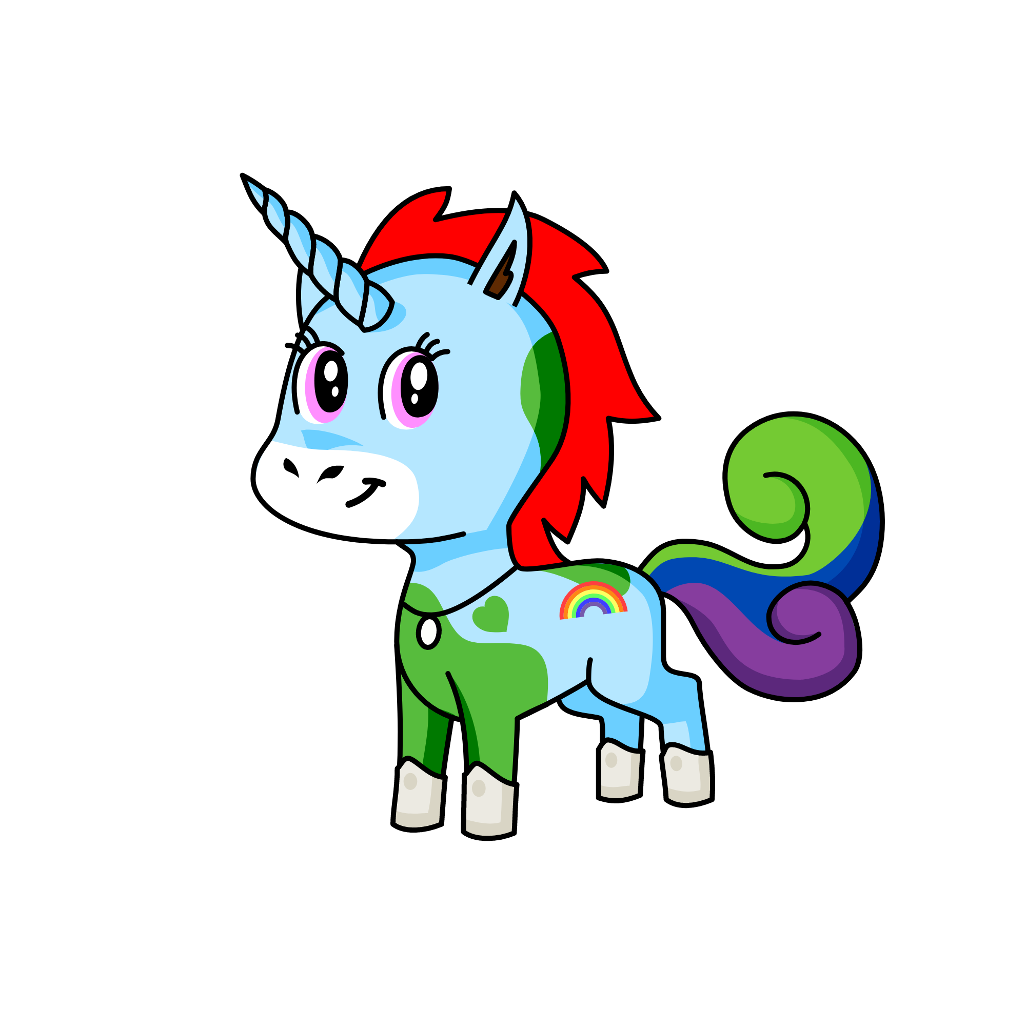 Rainbowified Rainbow Dash, the unicorn