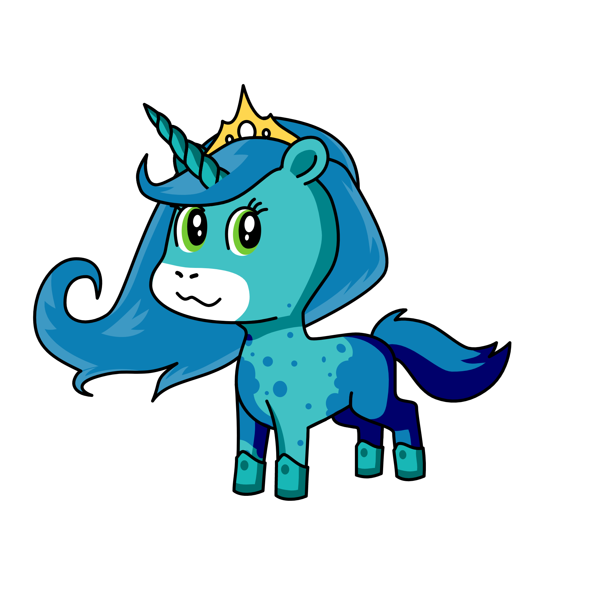 Princess Blue Mangos, the unicorn
