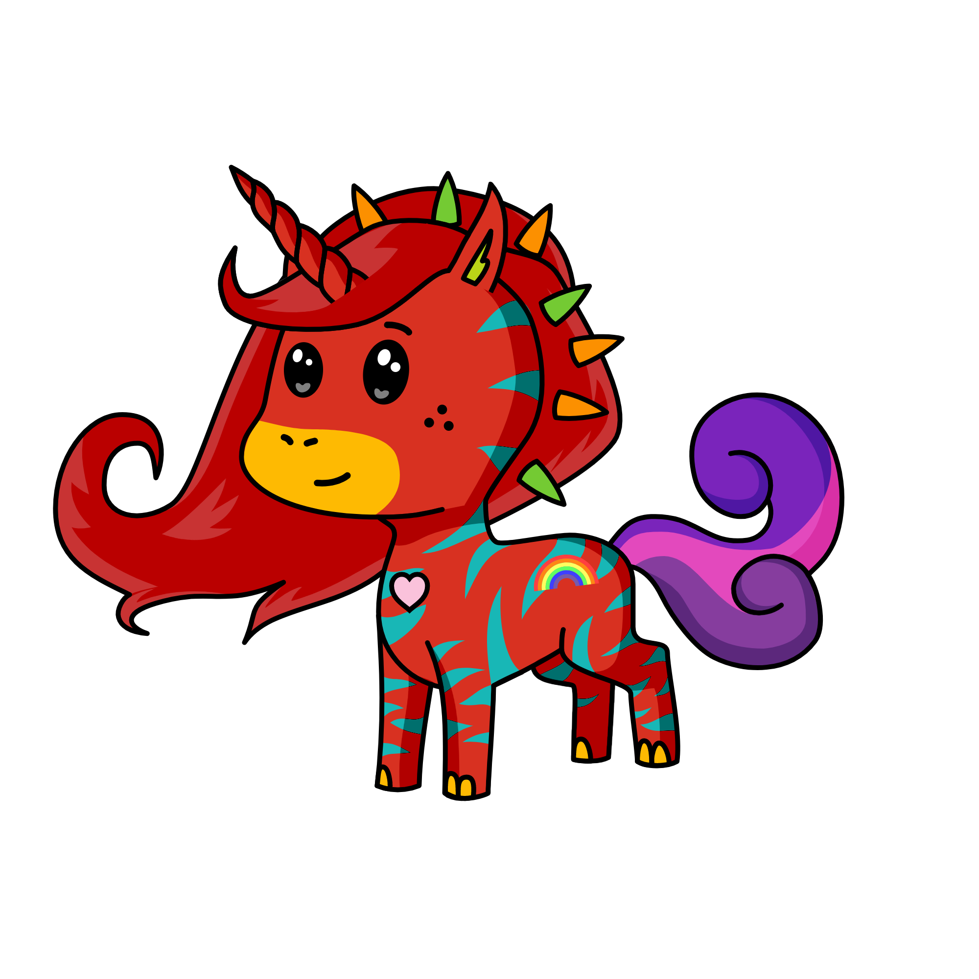 Ruby red, the unicorn