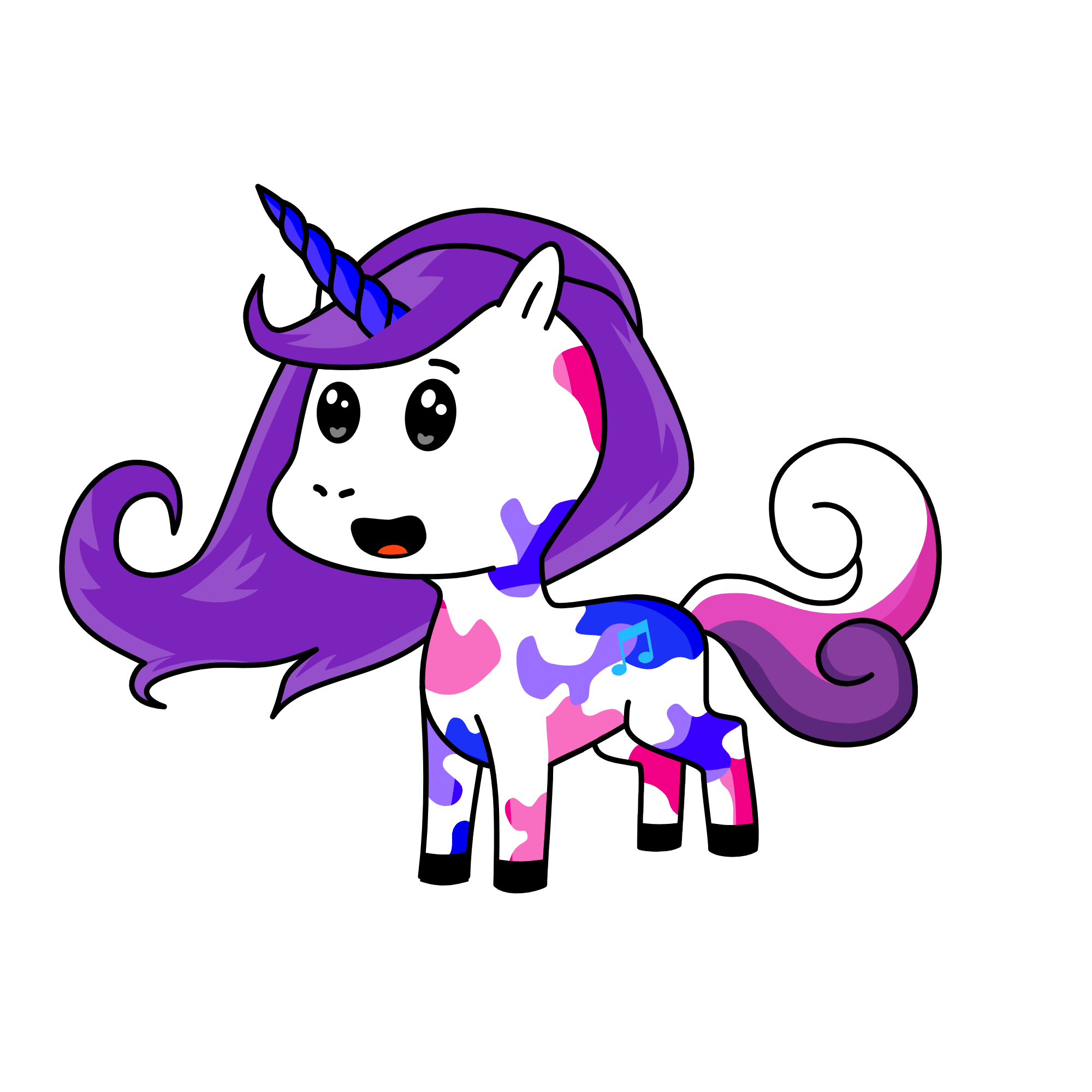 purple unicorn, the unicorn