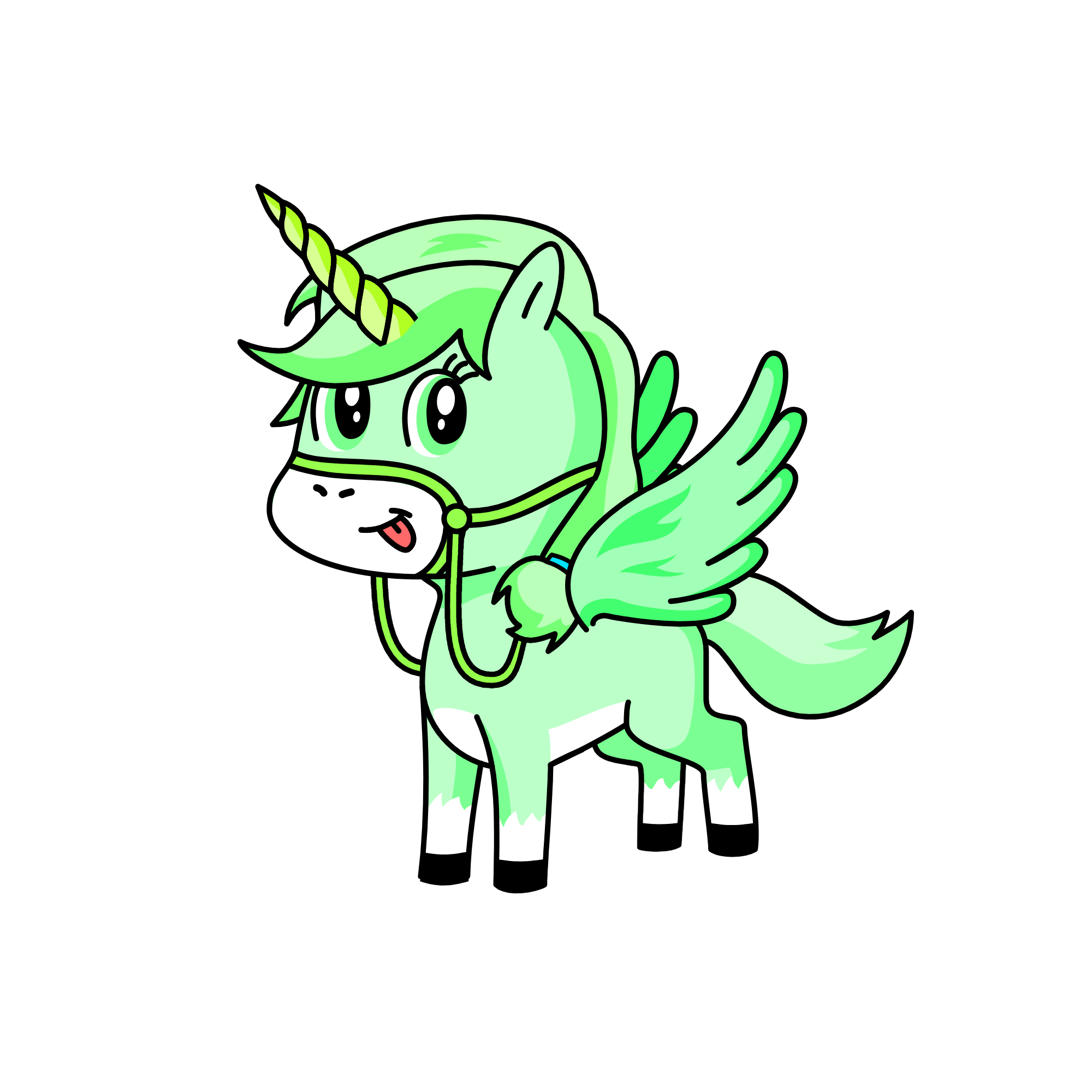 Green Girl, the unicorn