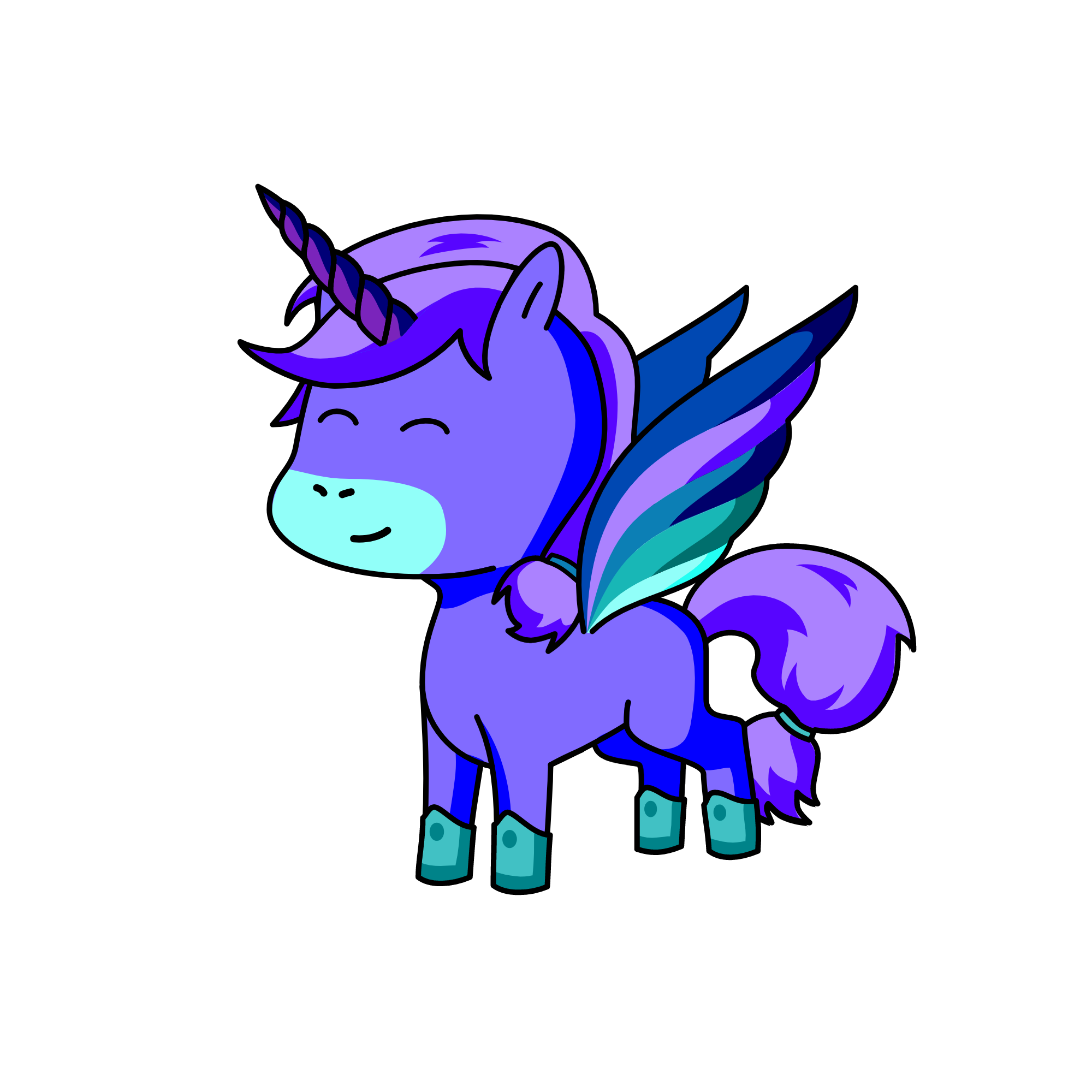 Purplly, the unicorn
