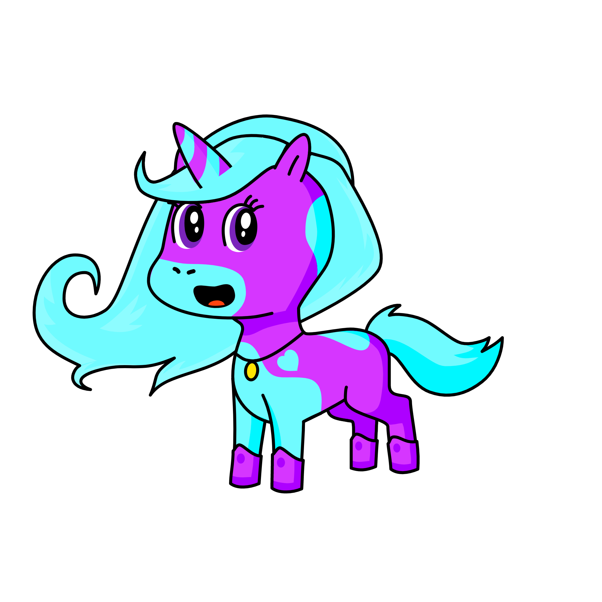 plue, the unicorn