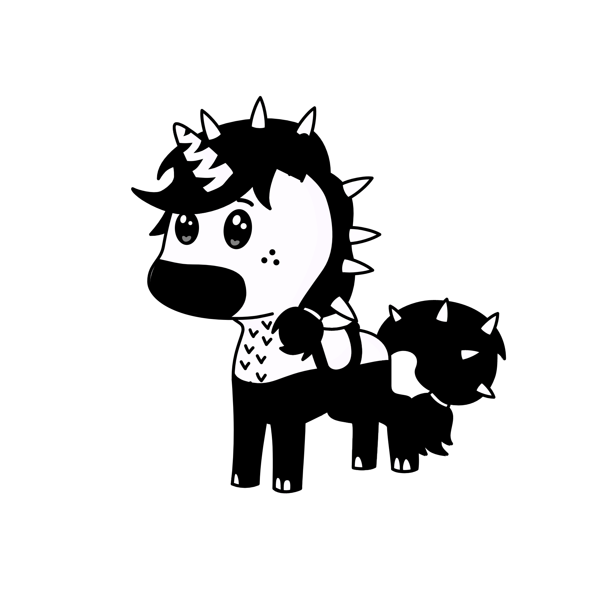 black/with, the unicorn