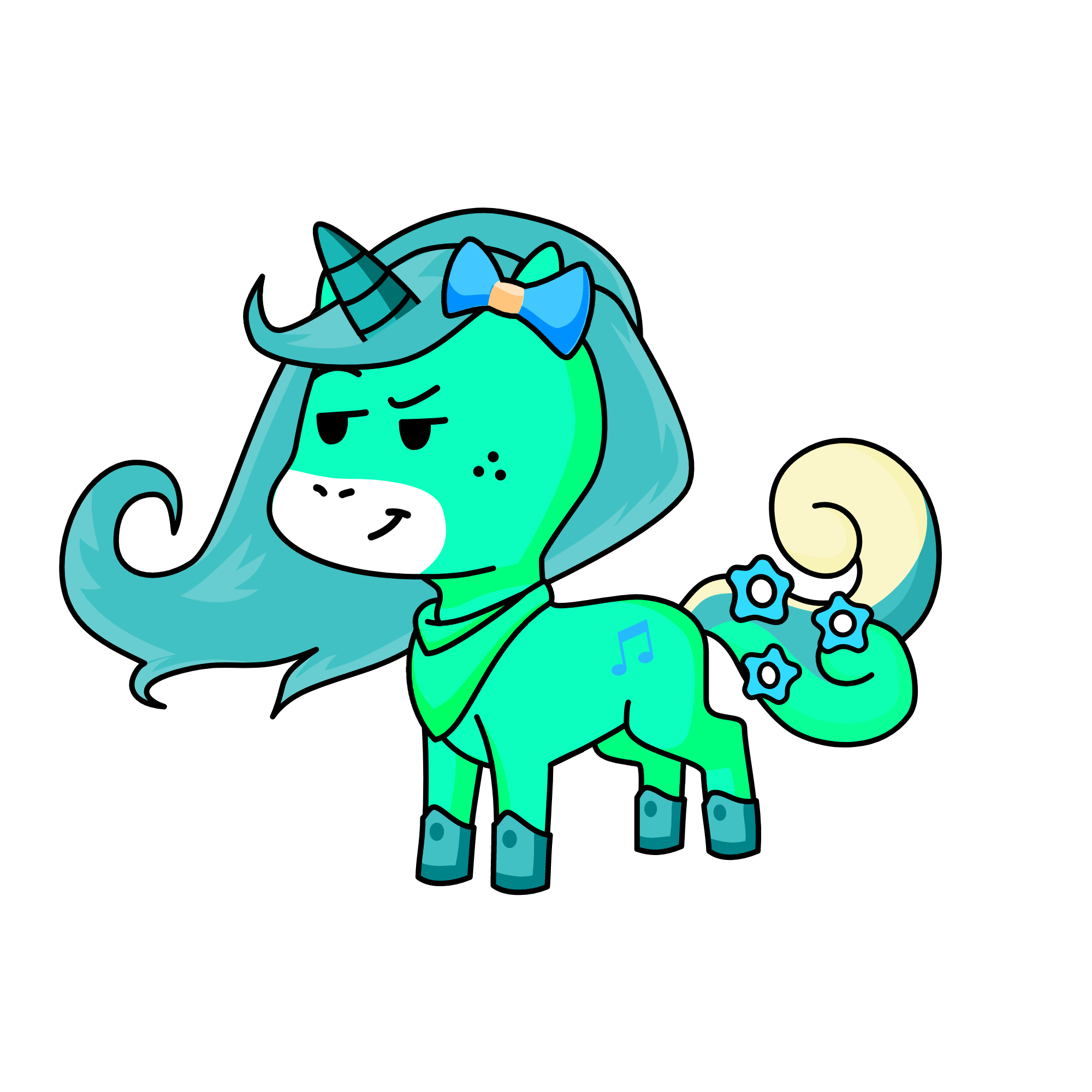 blue, the unicorn