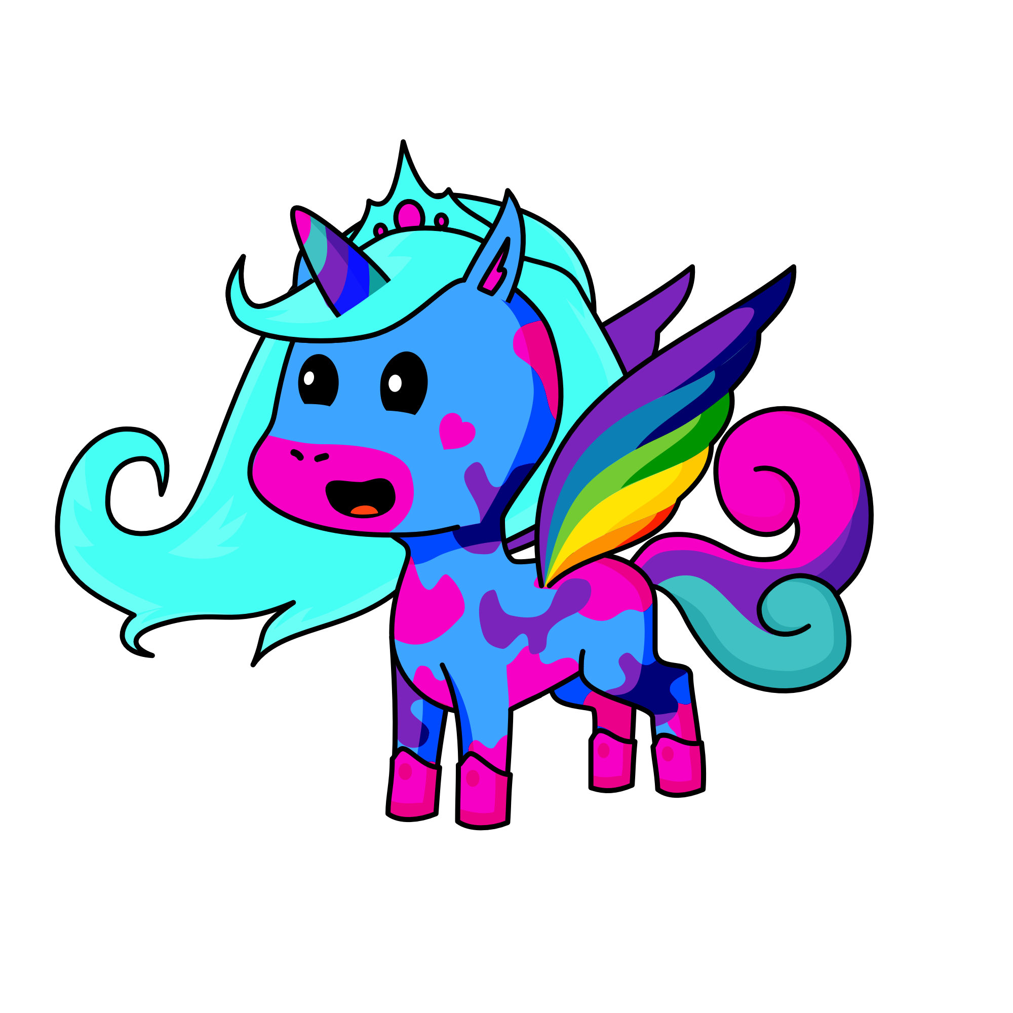 Queen selena sparkle silver spinning snowdrop , the unicorn