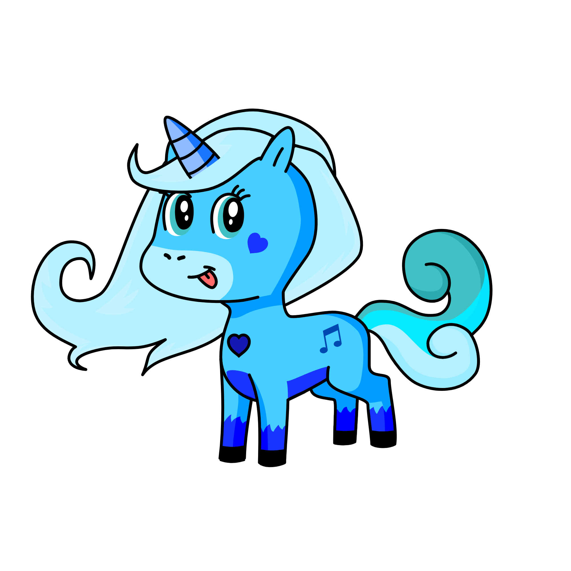 Blueberry, the unicorn
