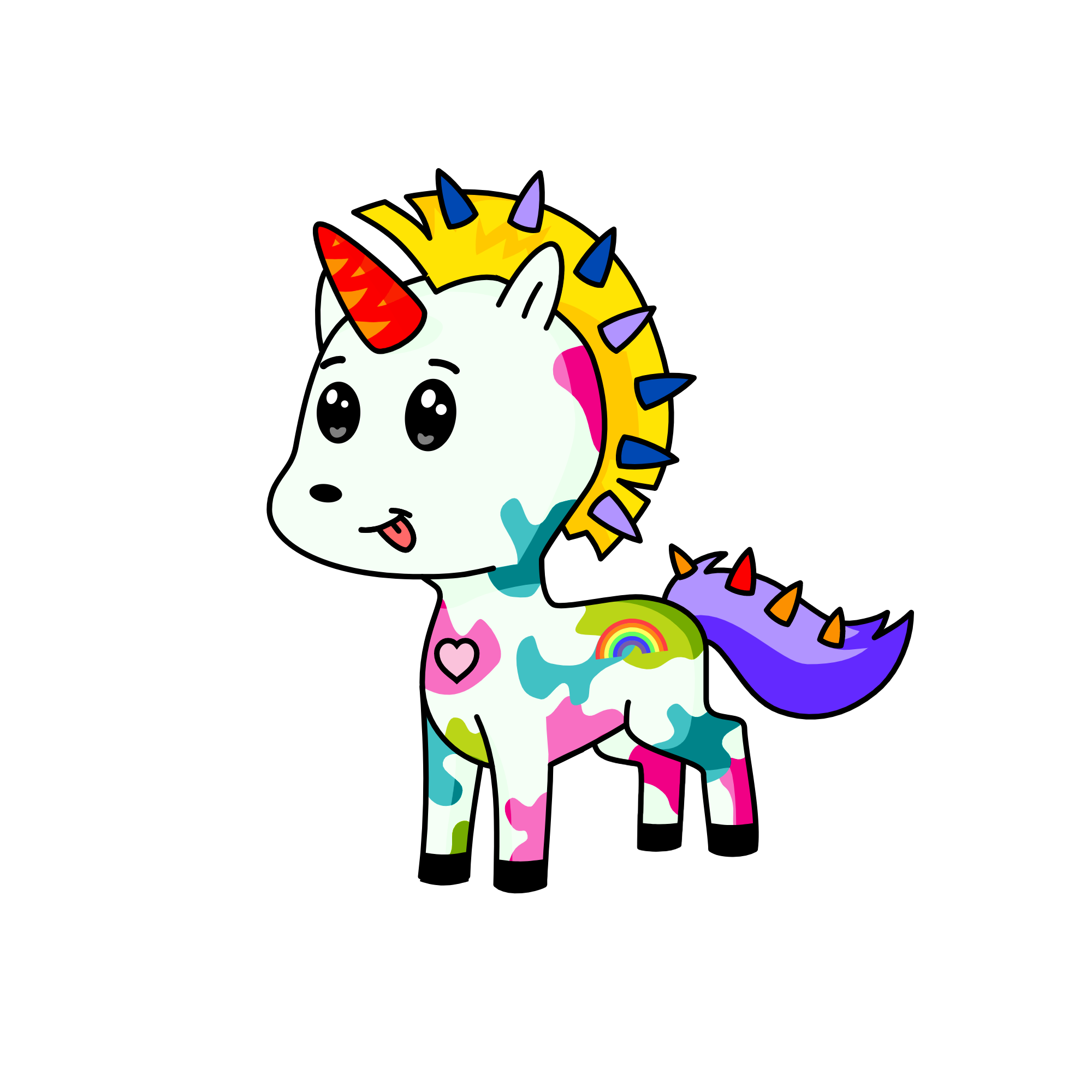 Rainbow fluff, the unicorn
