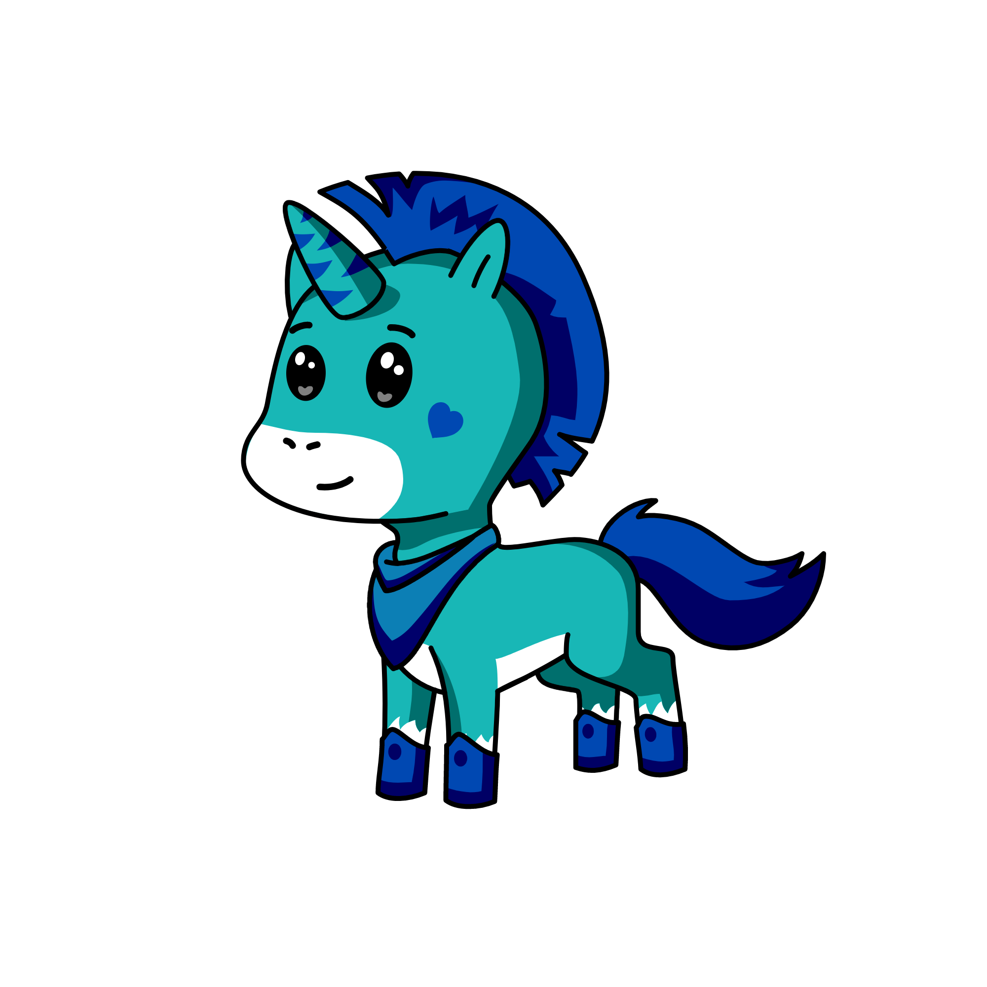 Blue, the unicorn