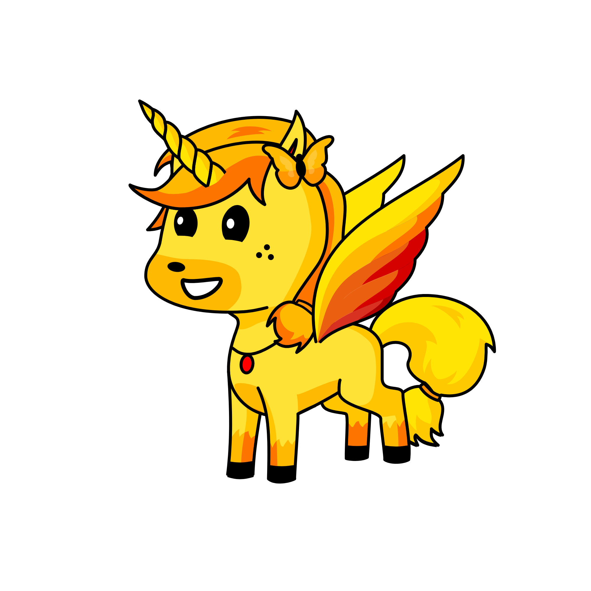Sunset, the unicorn
