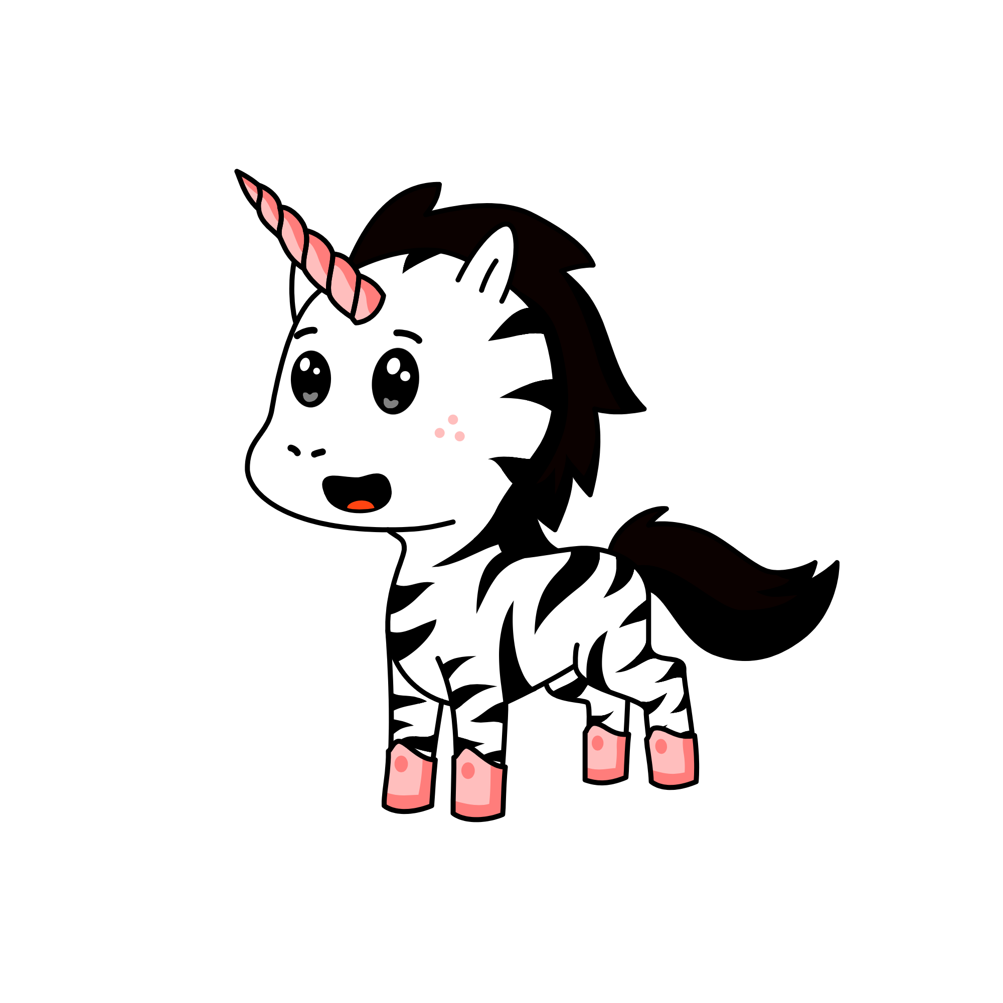 Zebra corn, the unicorn