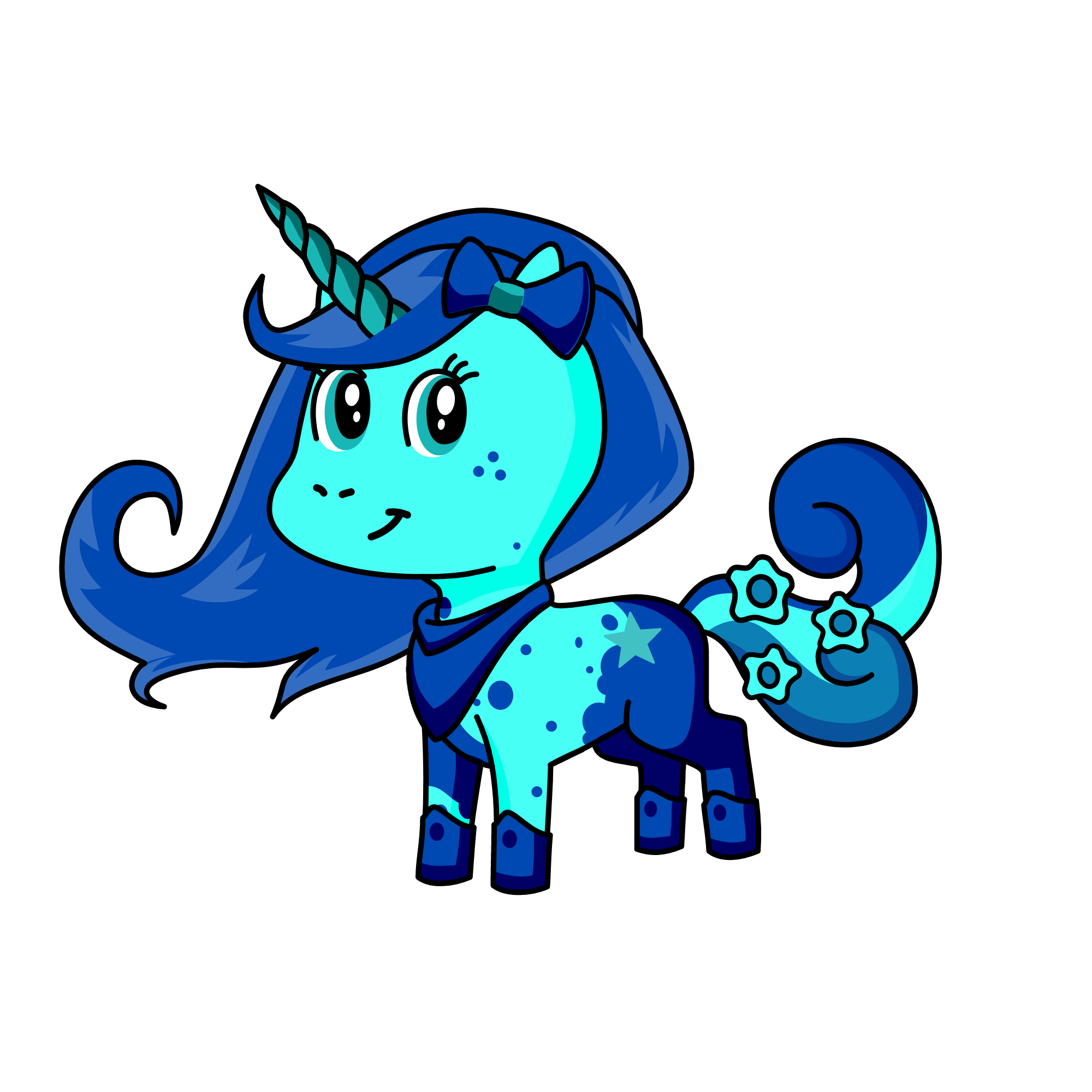 blue, the unicorn
