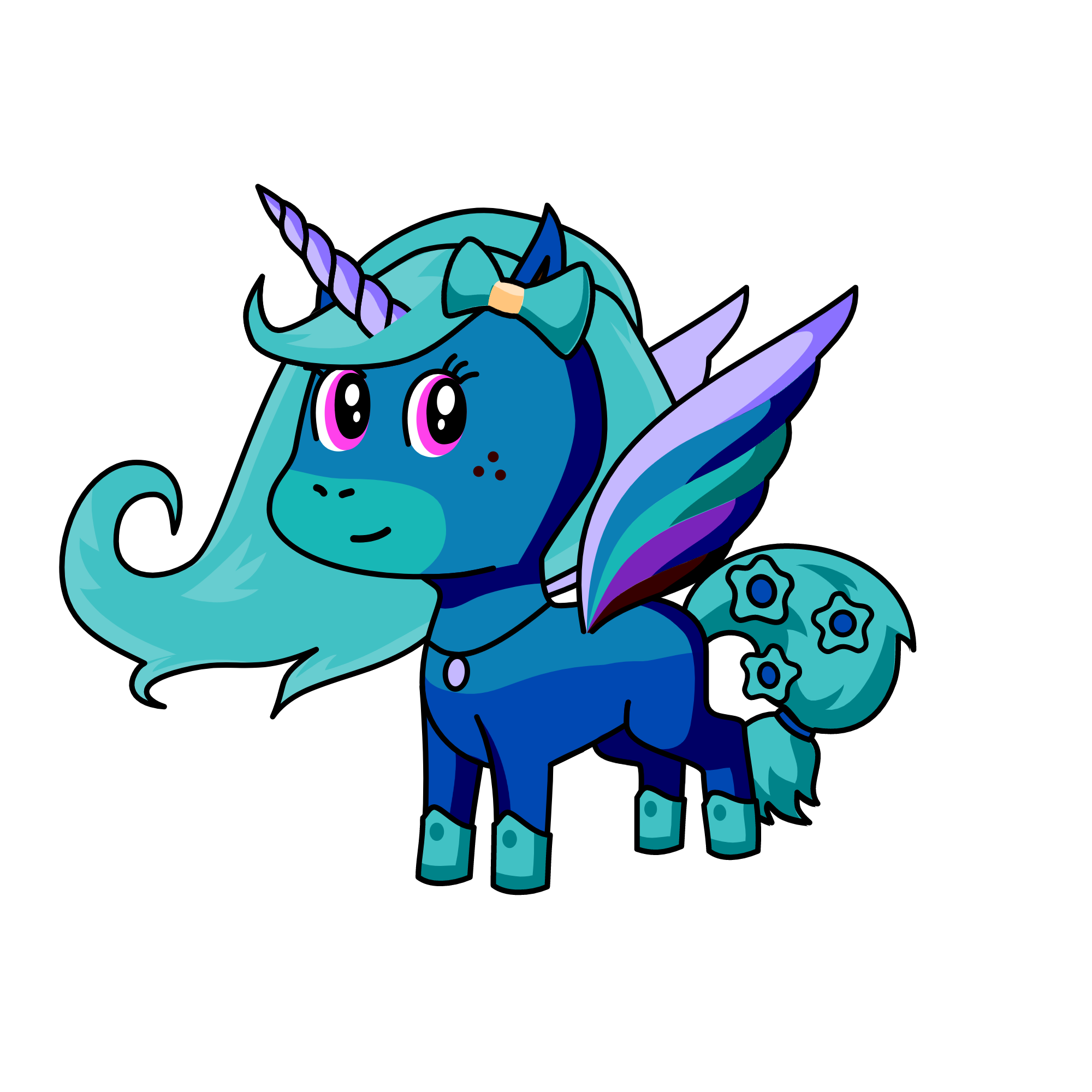 Blue, the unicorn
