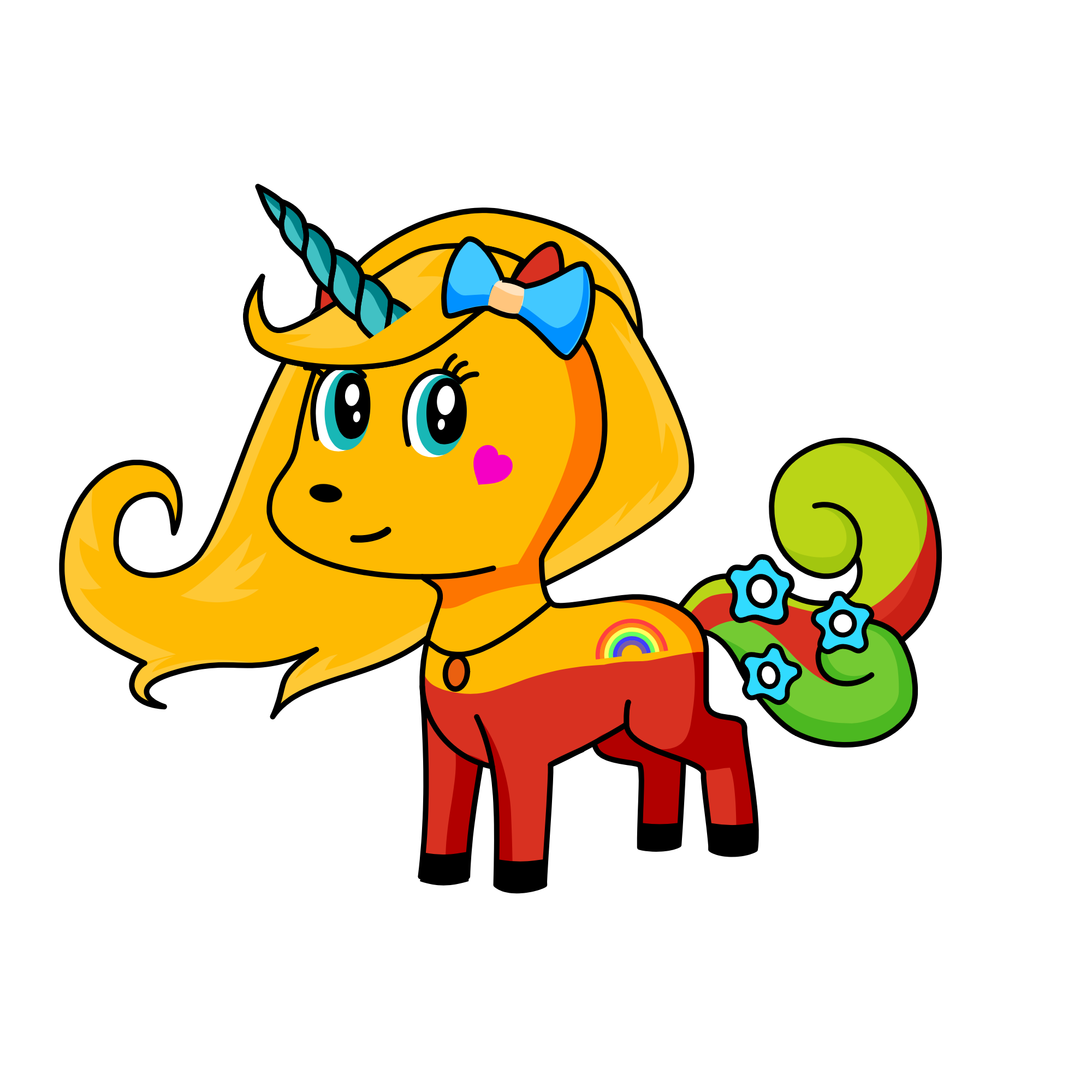 I just chose the things but I didn’t change the color , the unicorn