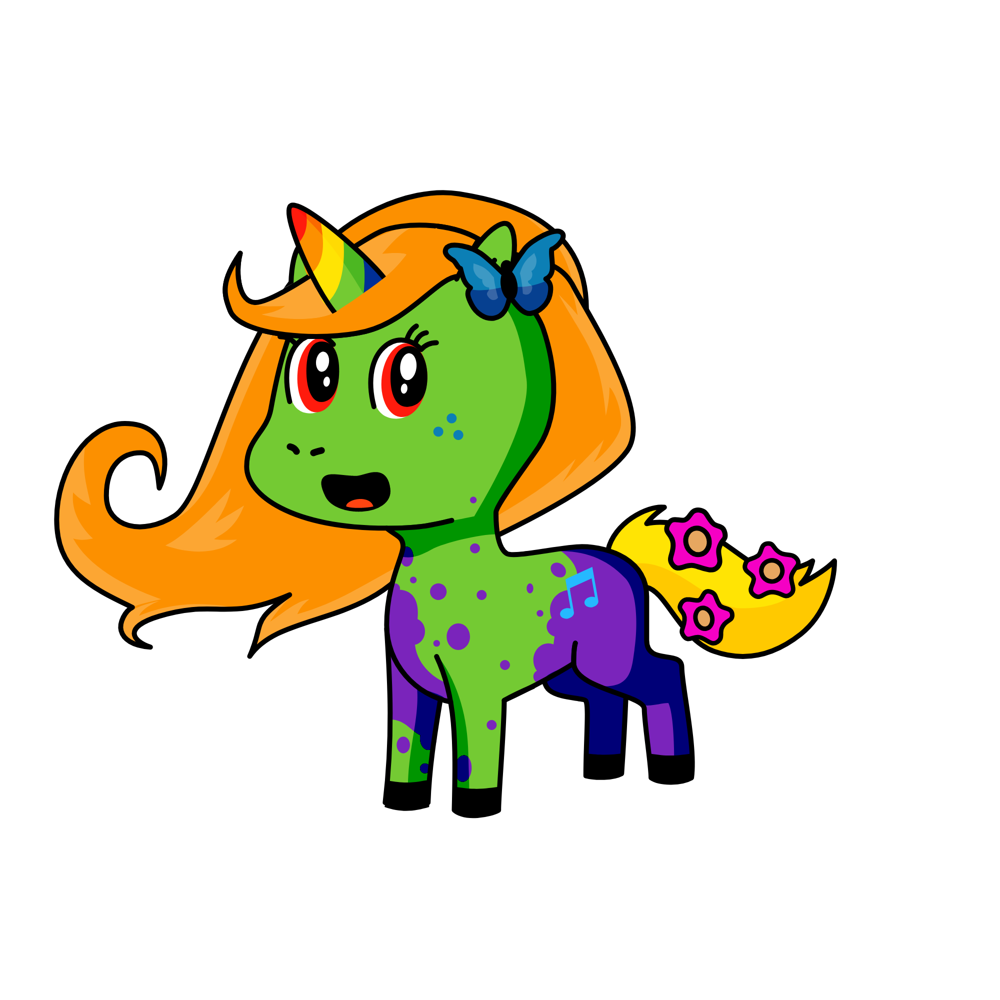 Rainbow, the unicorn