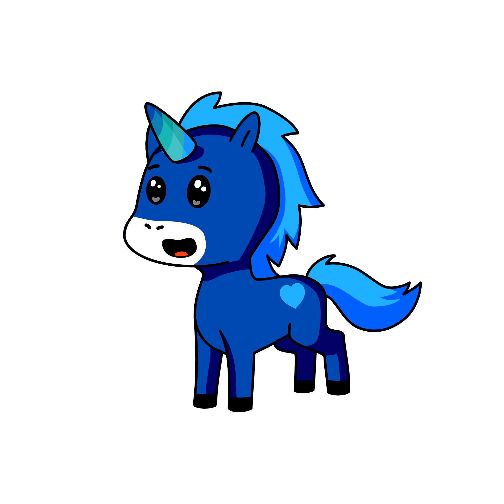 Bluey, the unicorn