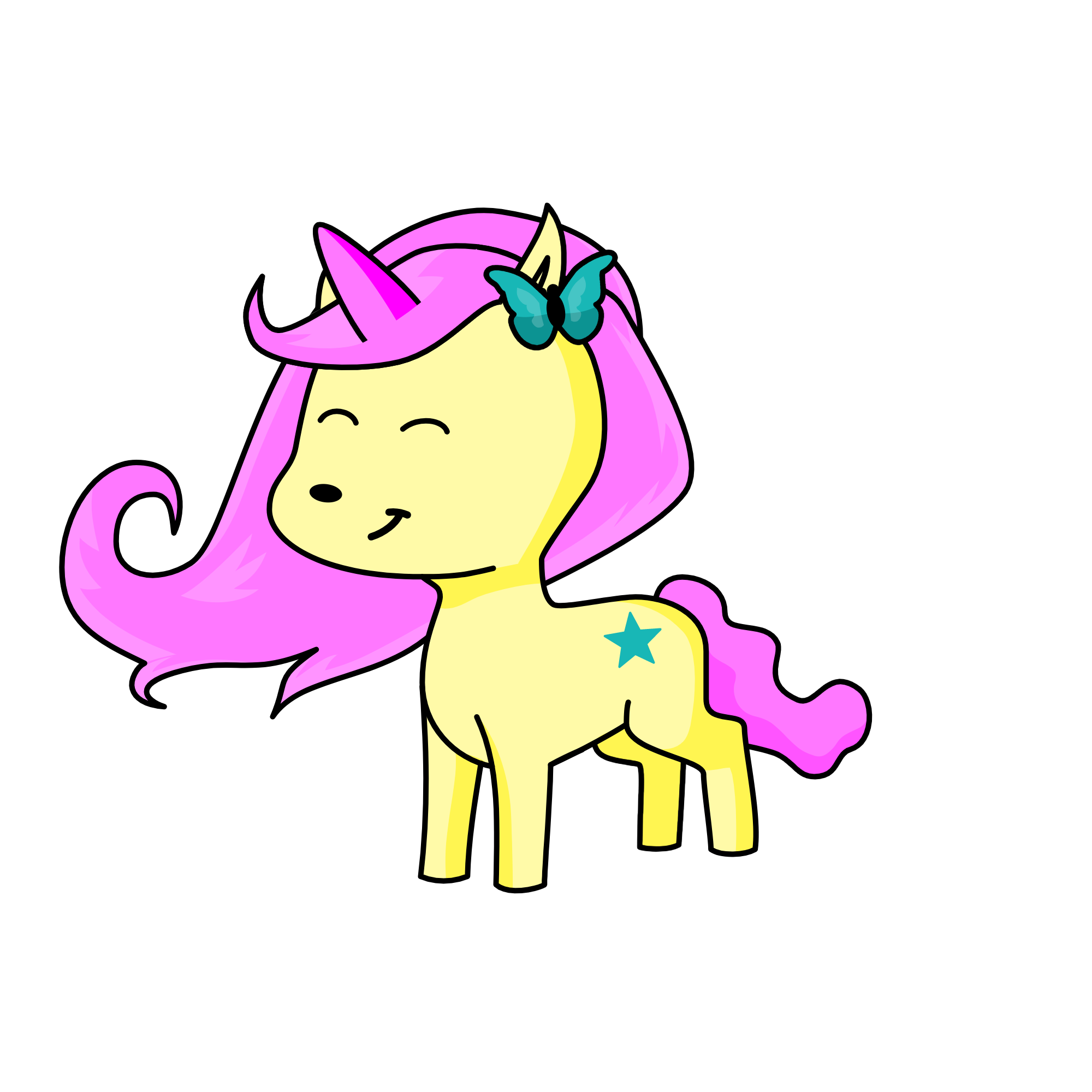 Flutter shy, the unicorn