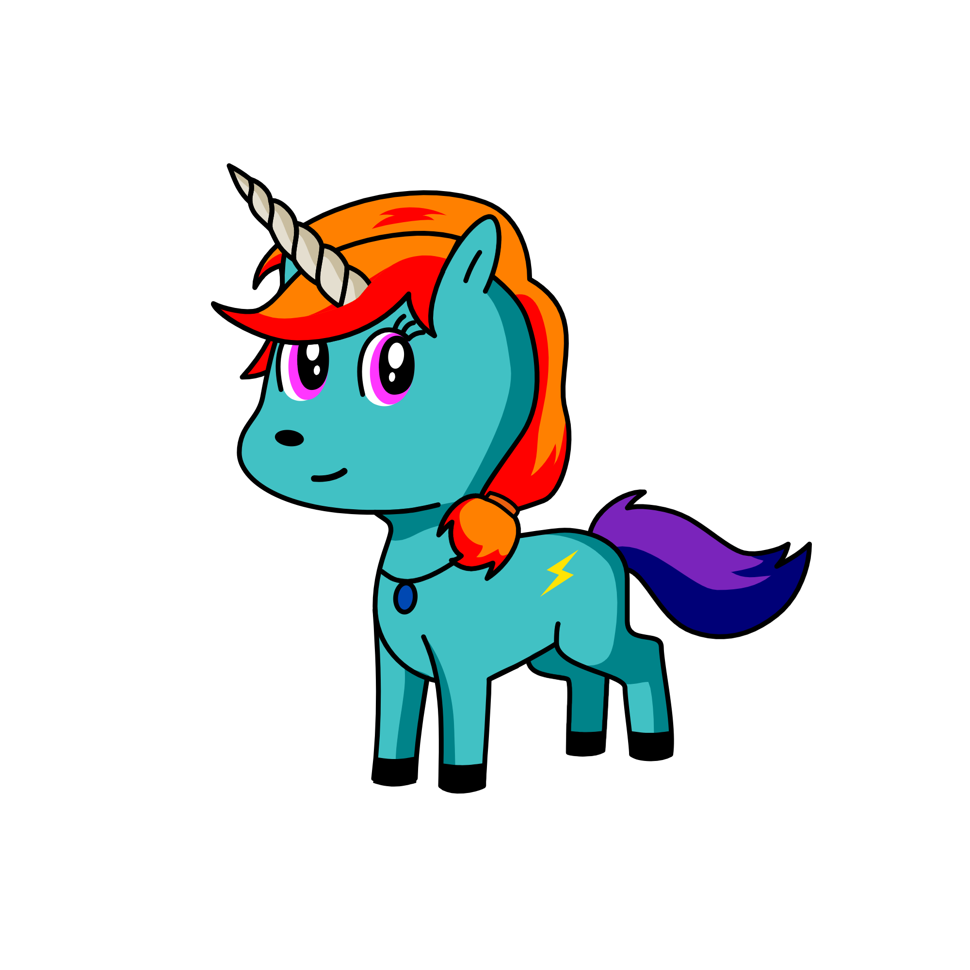 Rainbow dash, the unicorn