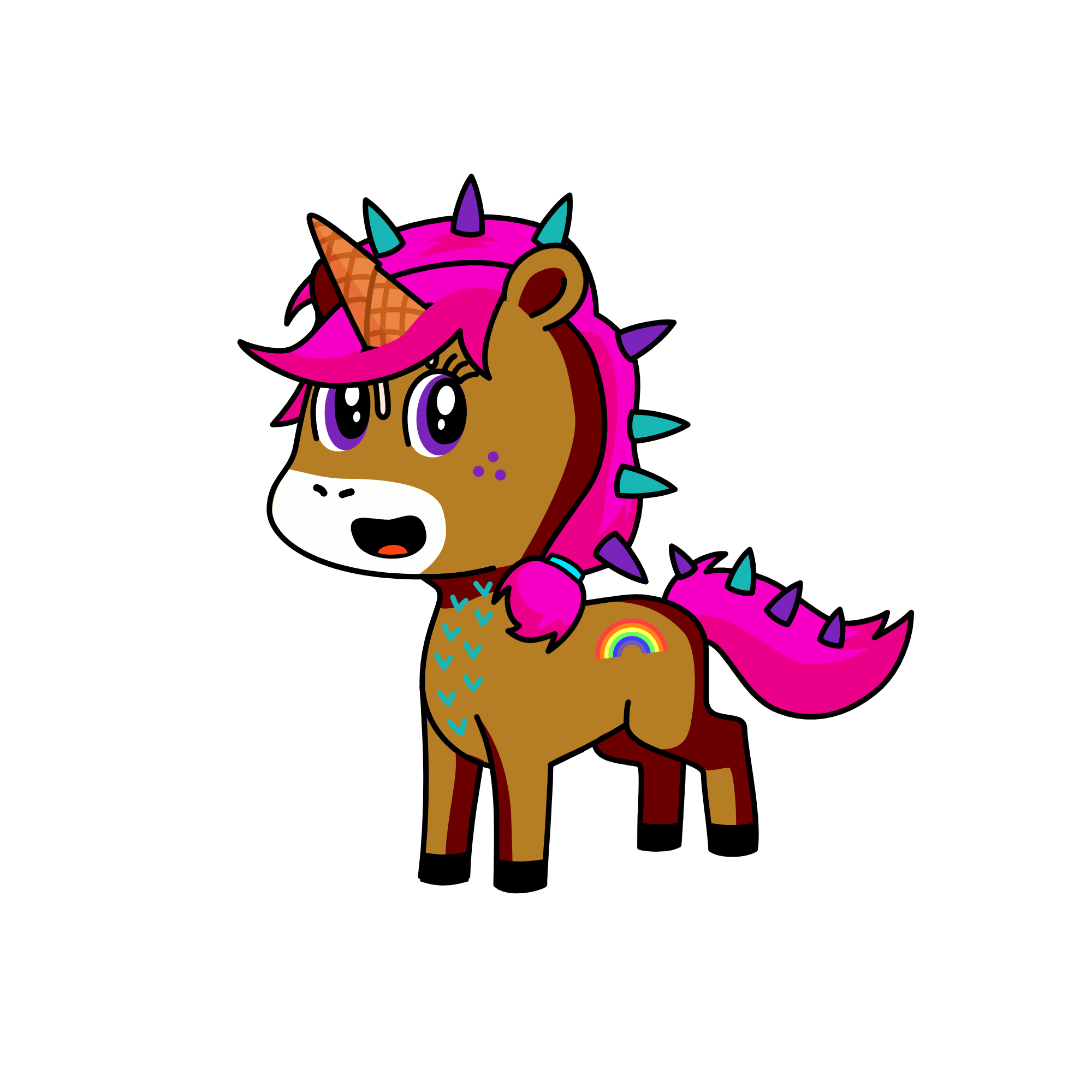 strawberry choc ice cream , the unicorn
