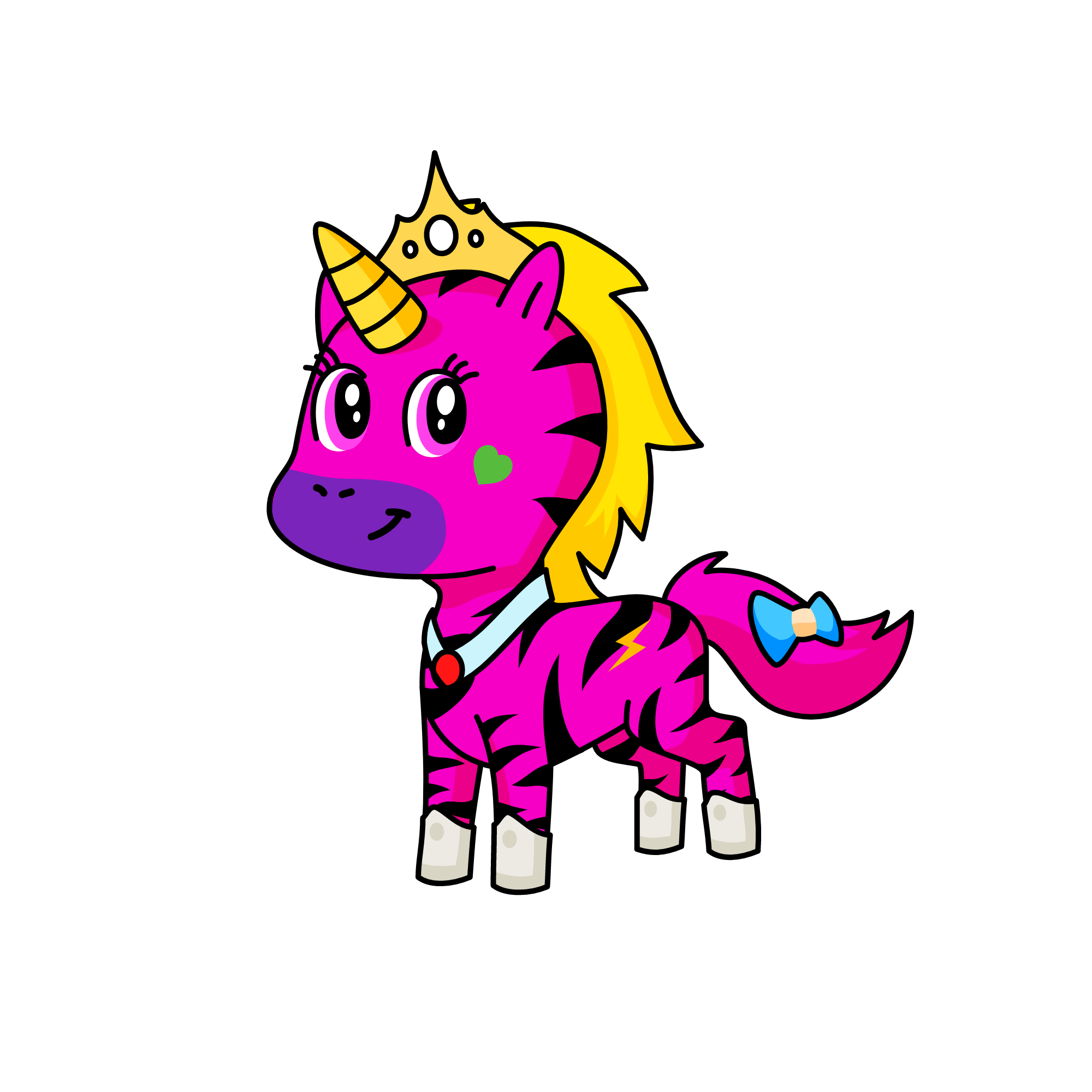 princess pink , the unicorn