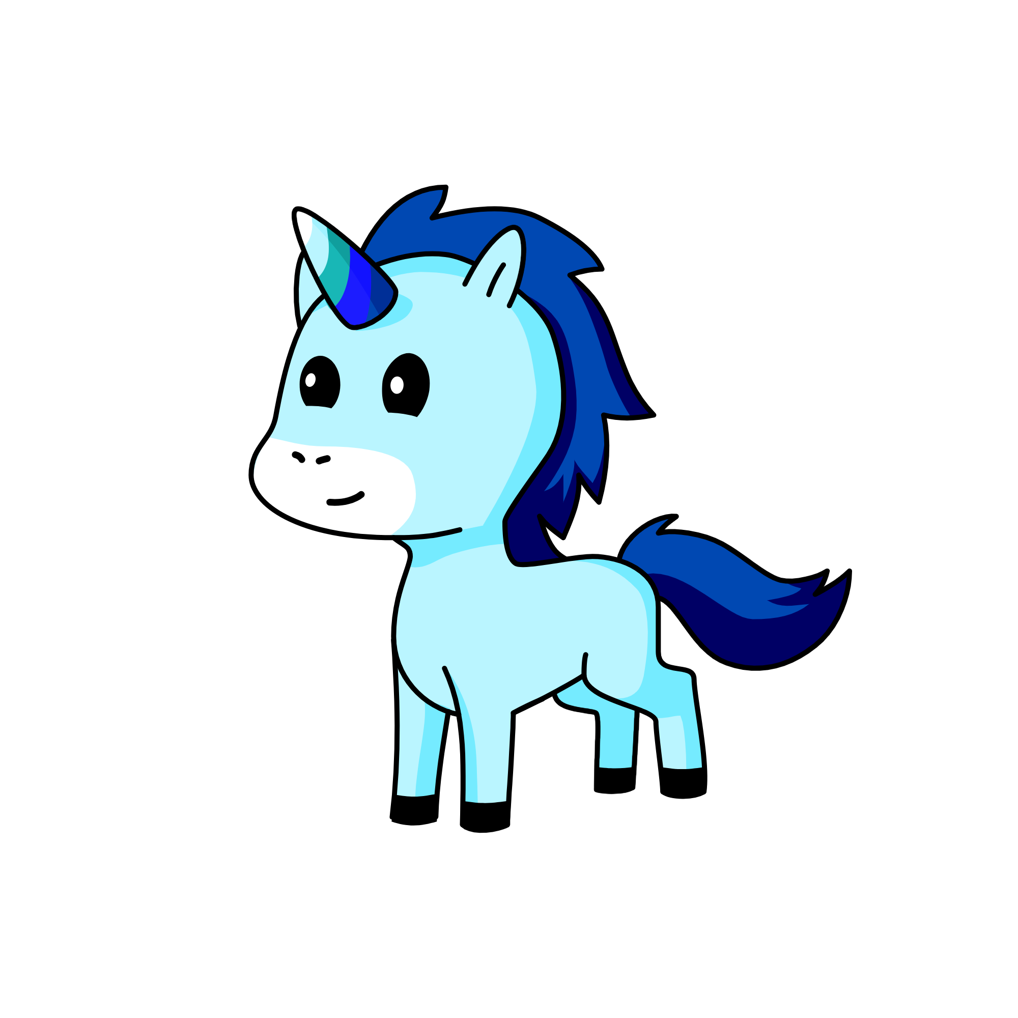 Blue, the unicorn