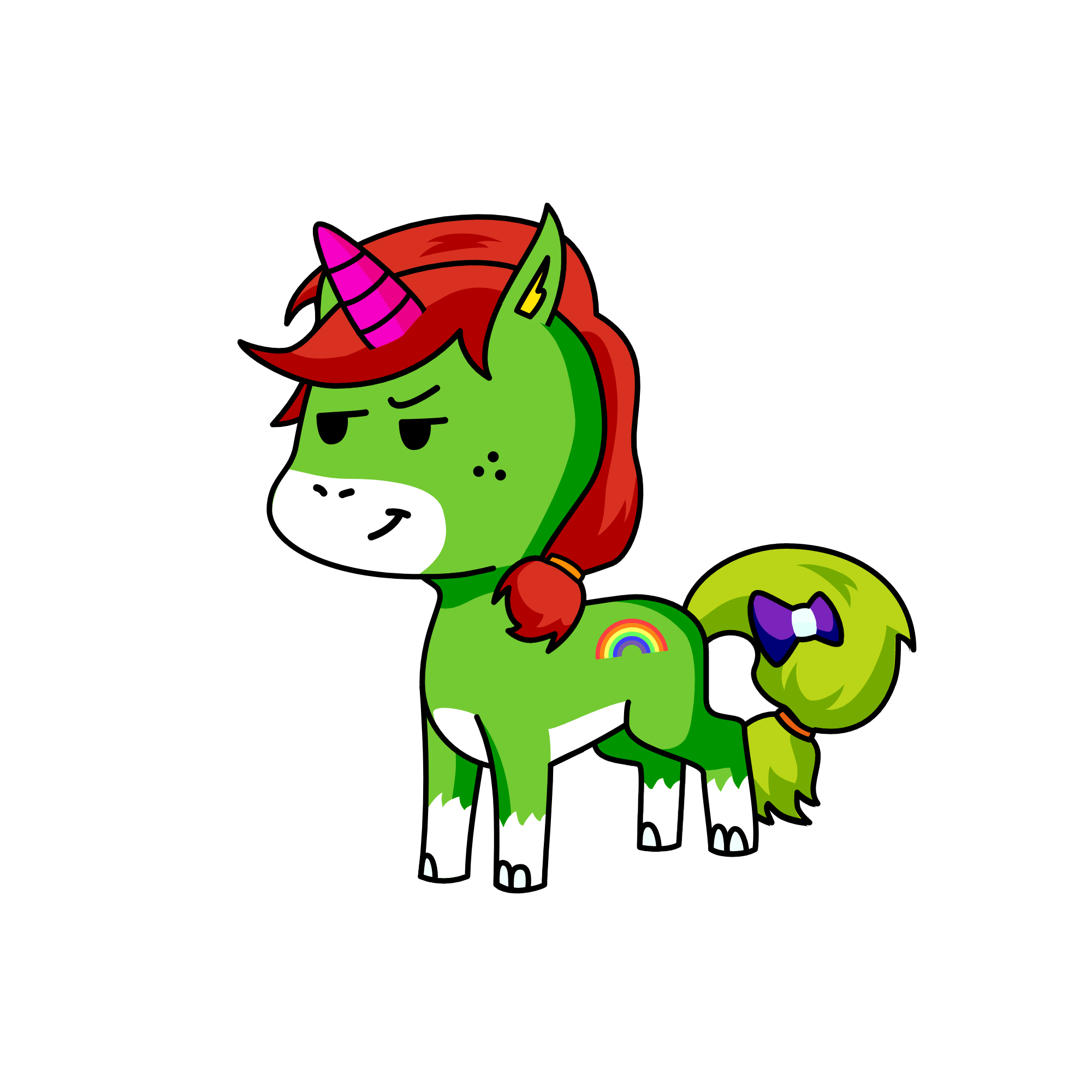 green, the unicorn
