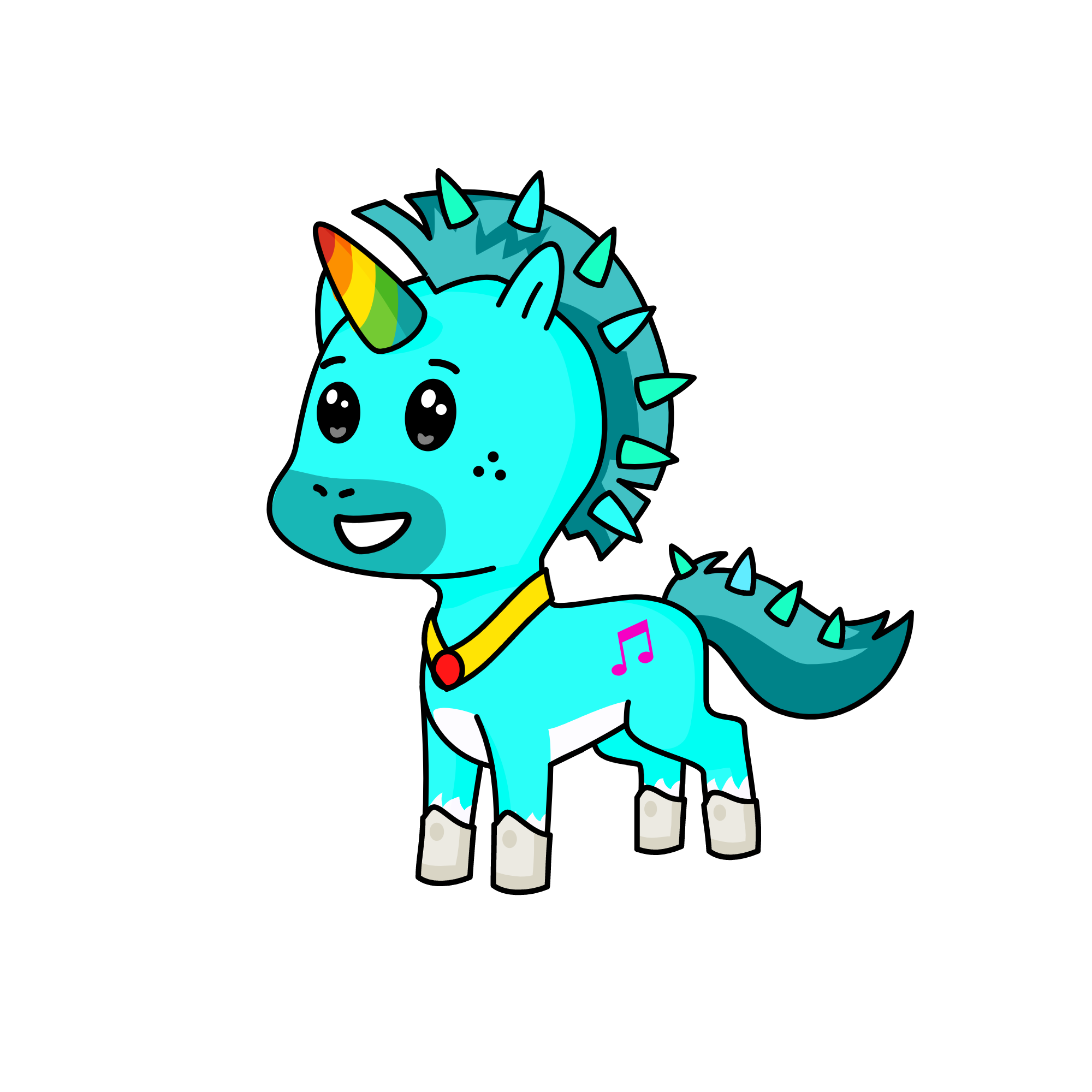 Dance ( he makes music from his horn so that the gumdrop king stays asleep he makes music with bffs), the unicorn