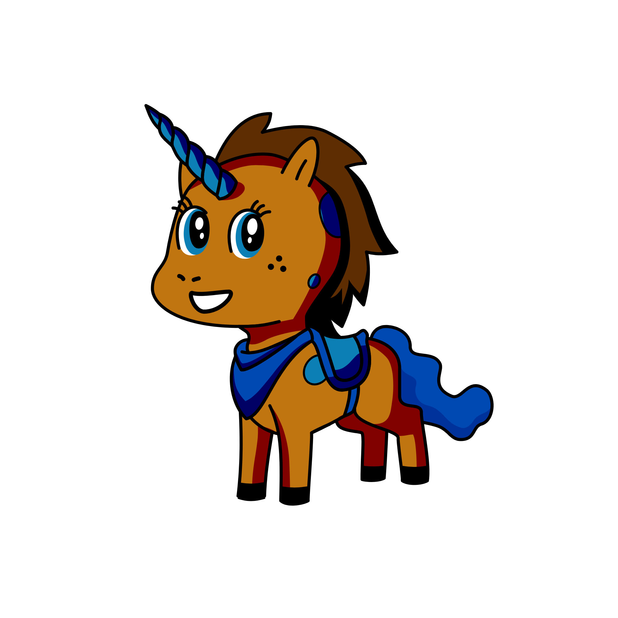 Blue, the unicorn