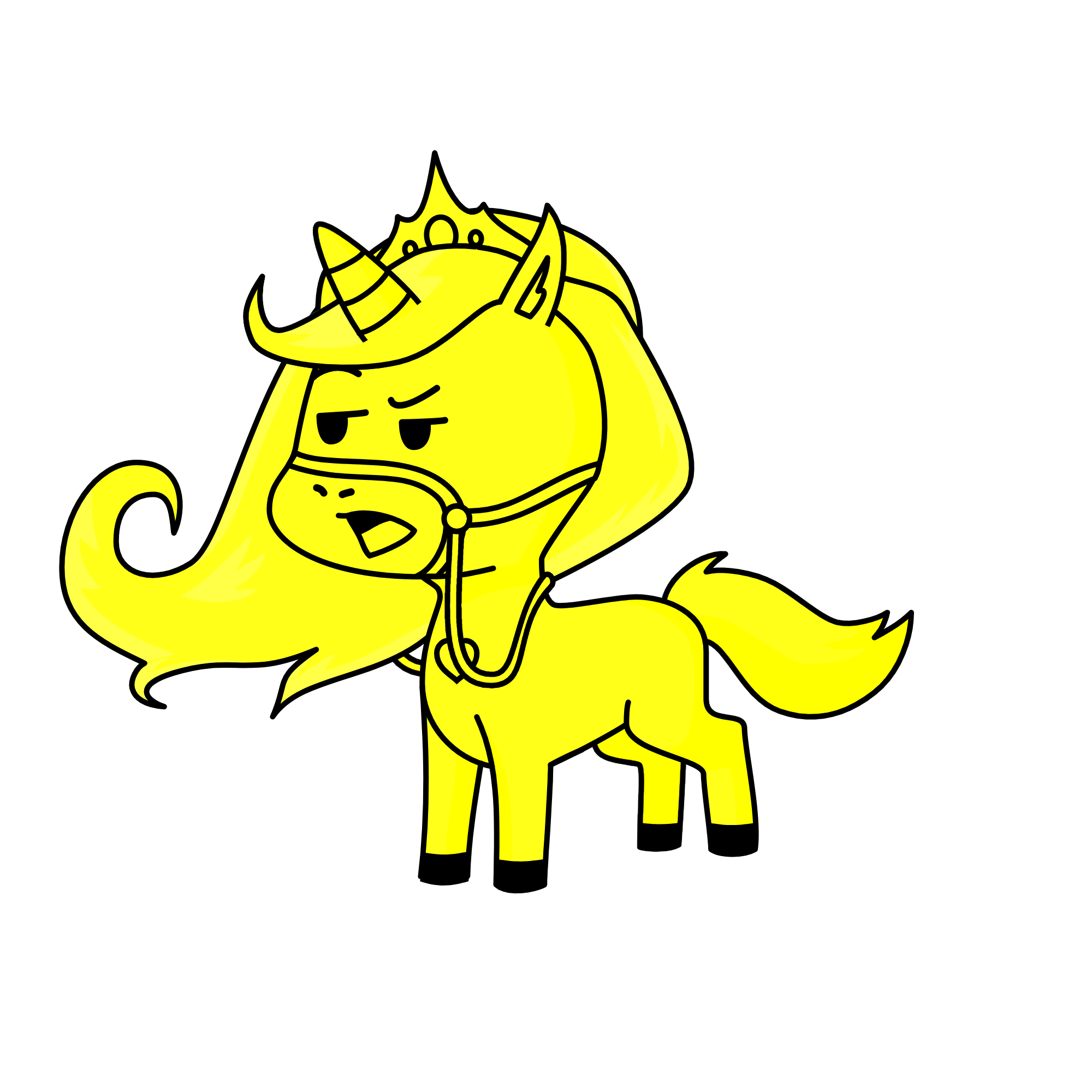 Blinding yellow, the unicorn