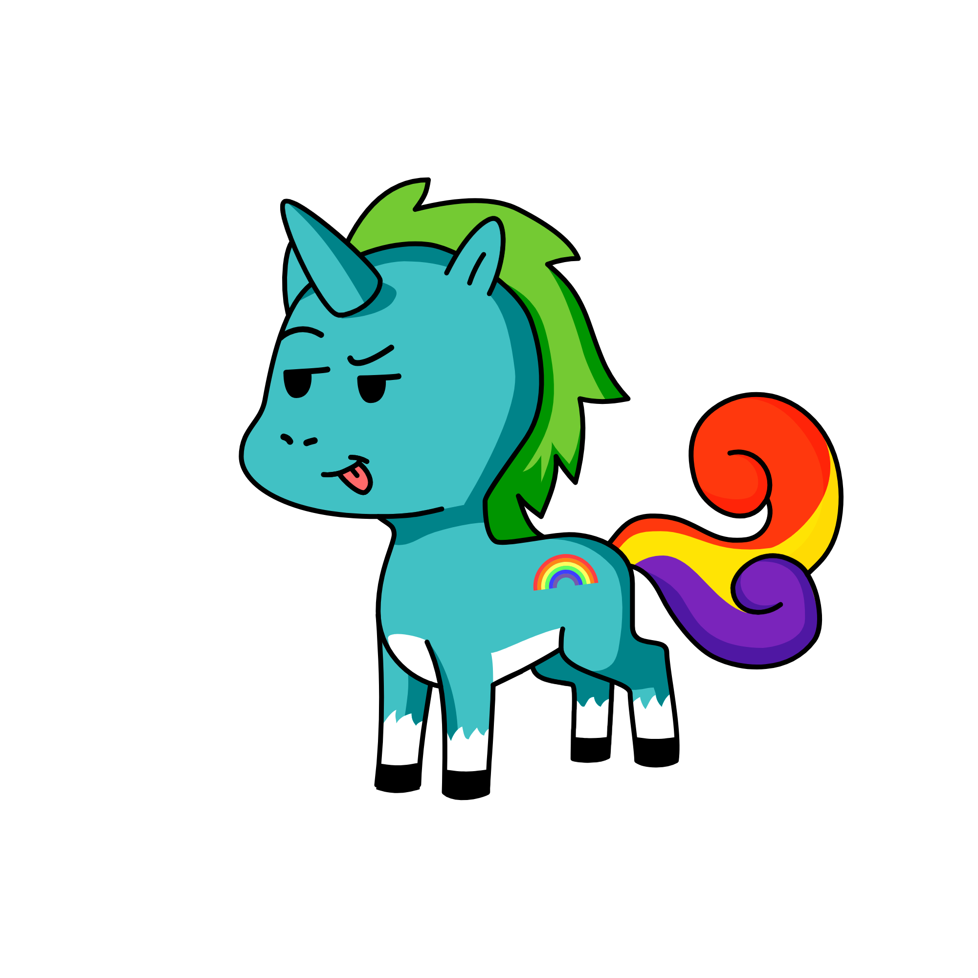 Rainbow dash, the unicorn