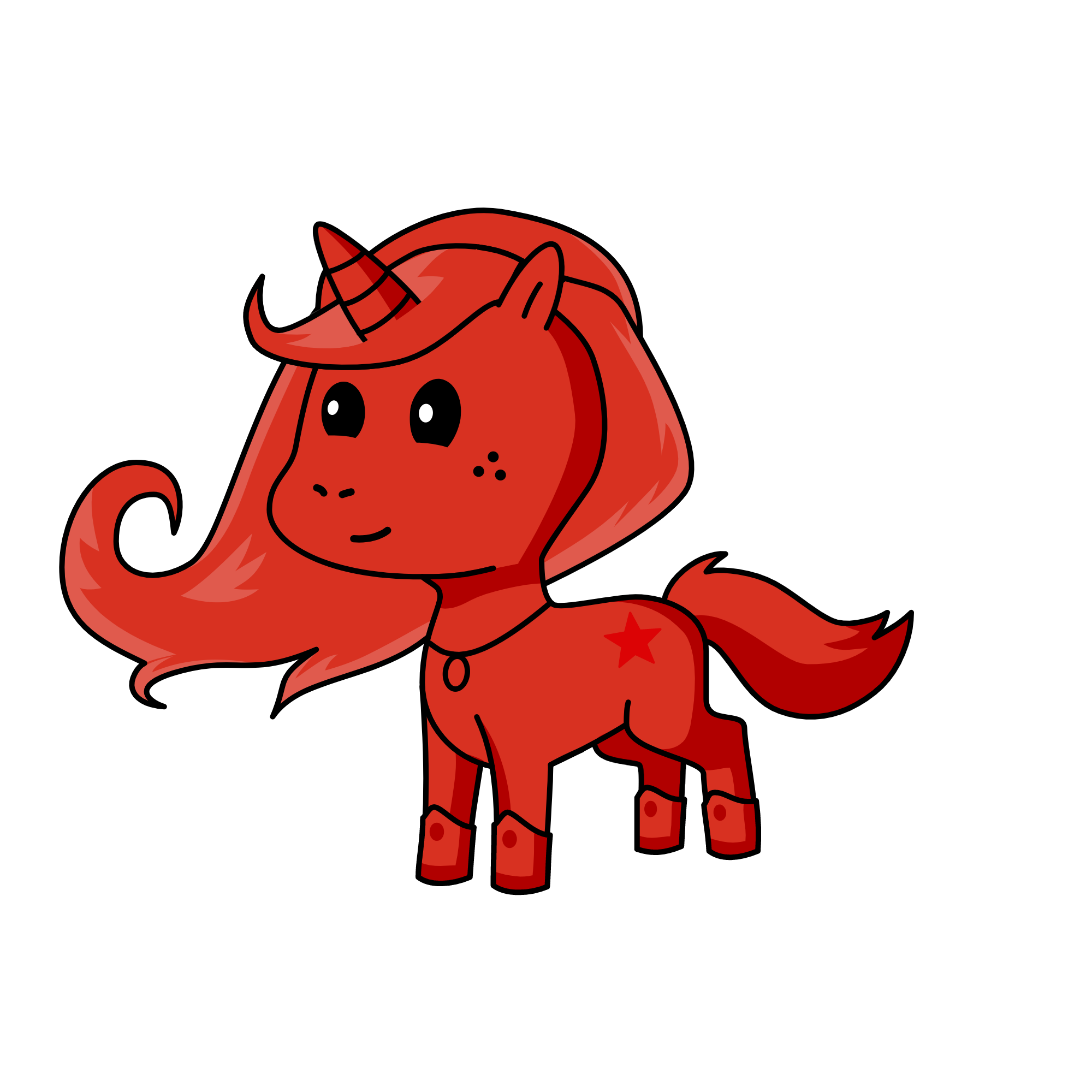 red, the unicorn