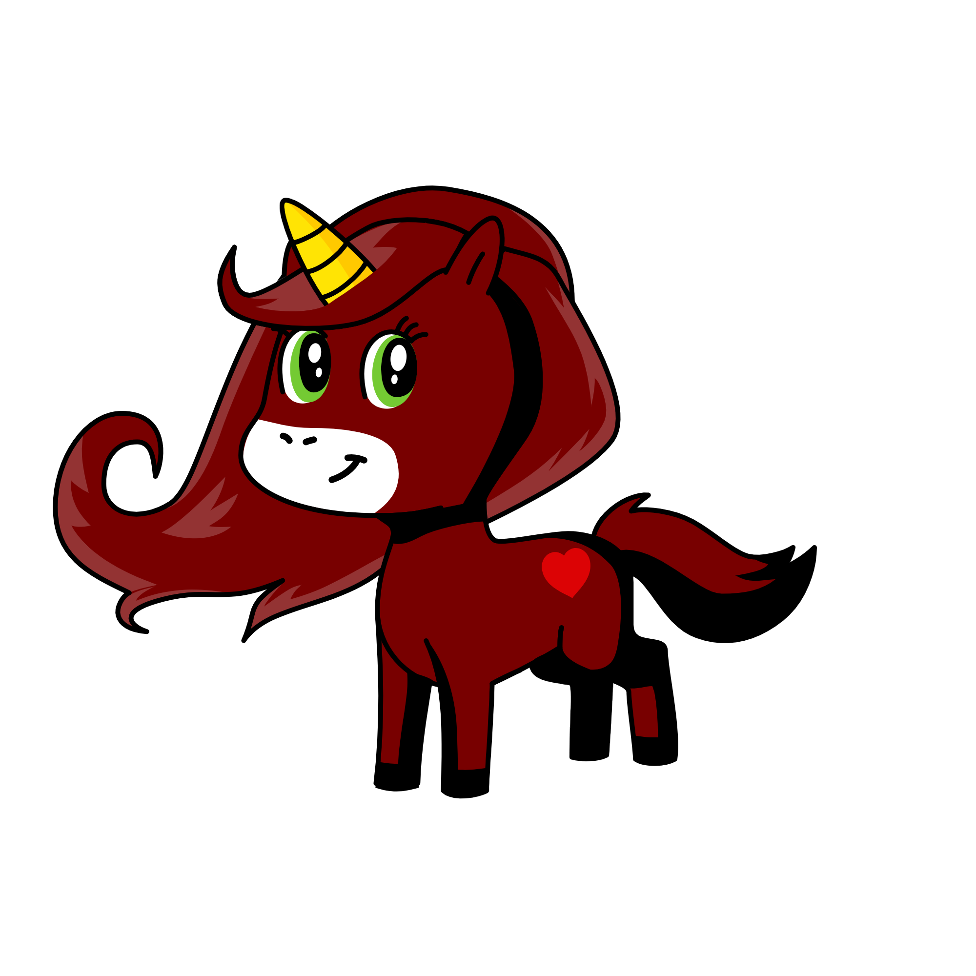 Lacy (A normal horse who wears a fake horn just for show), the unicorn