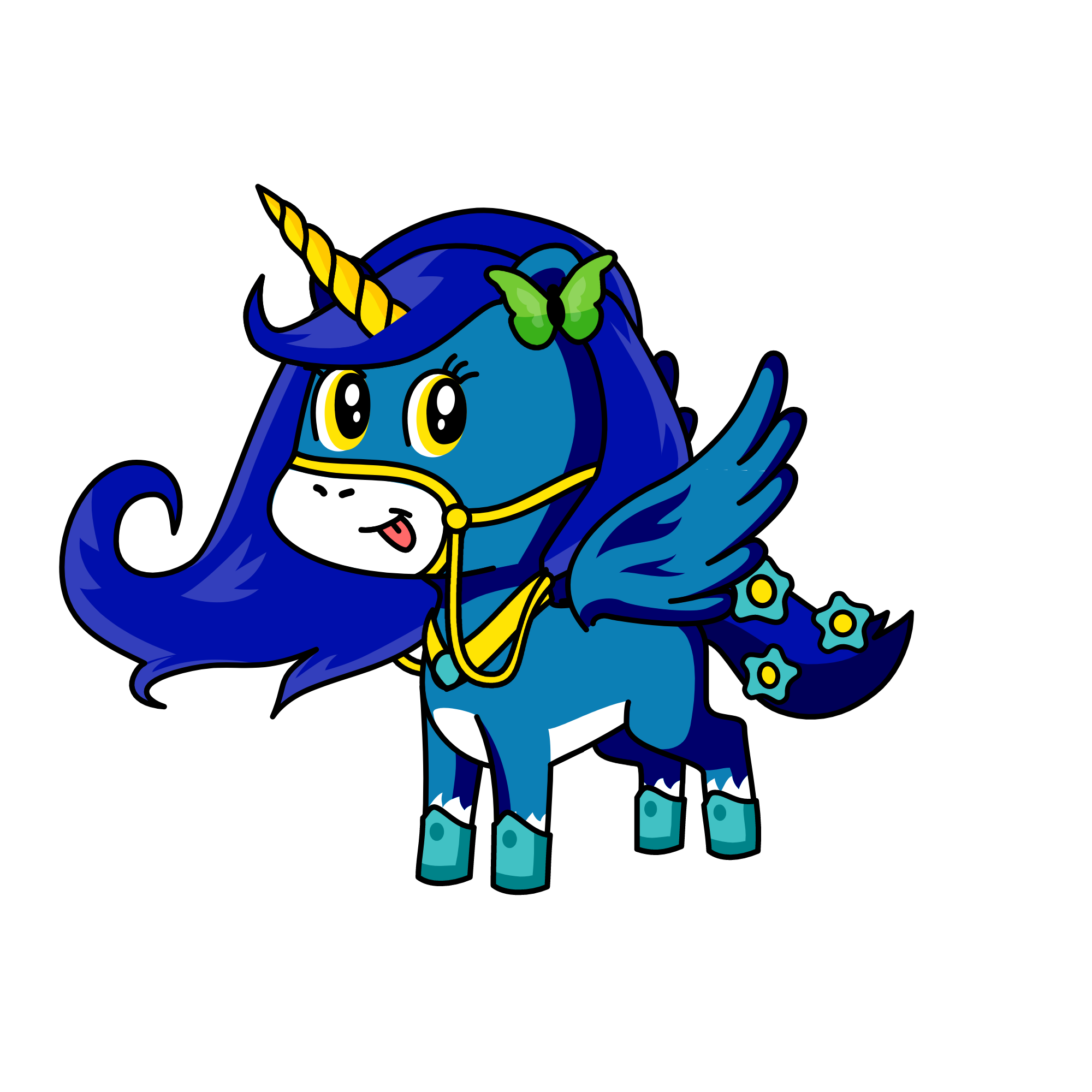 blue, the unicorn