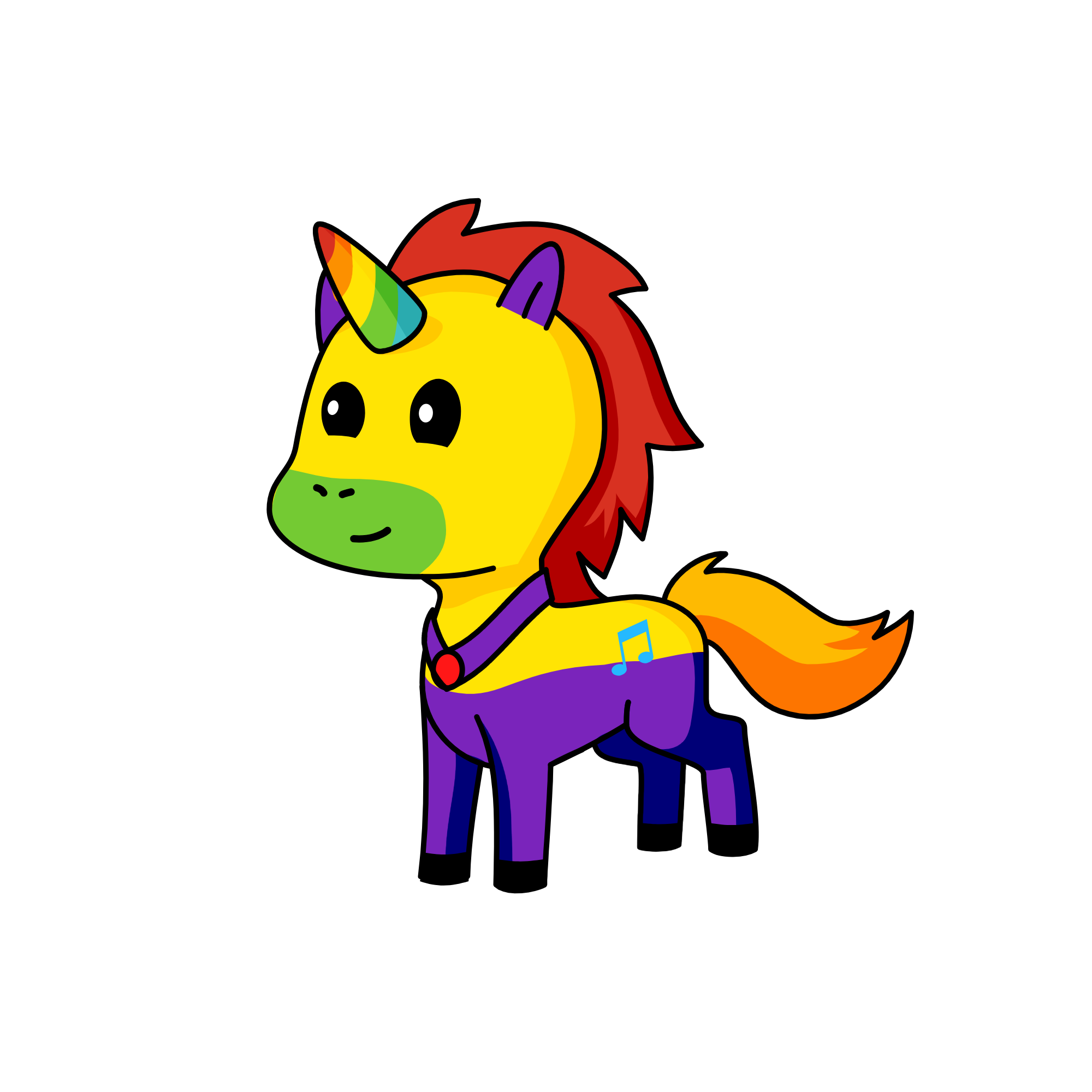 rainbow boy, the unicorn