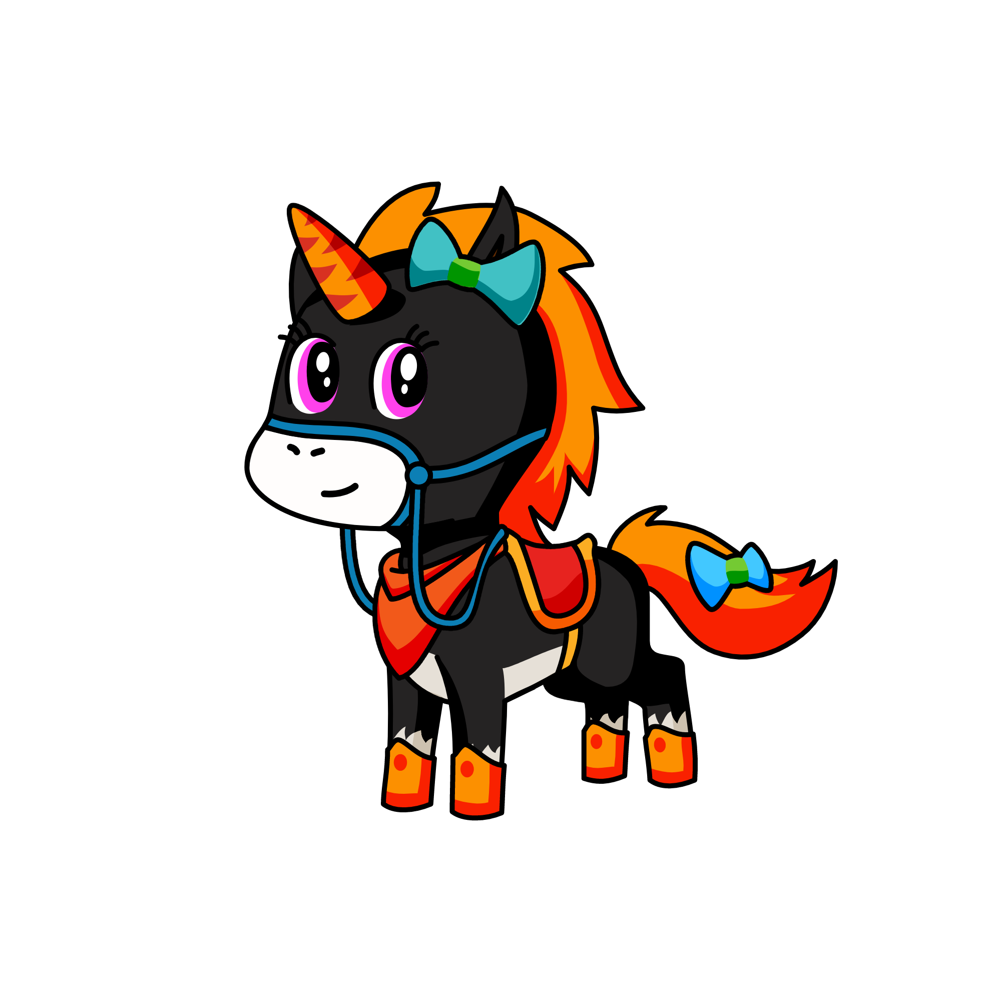 orange, the unicorn