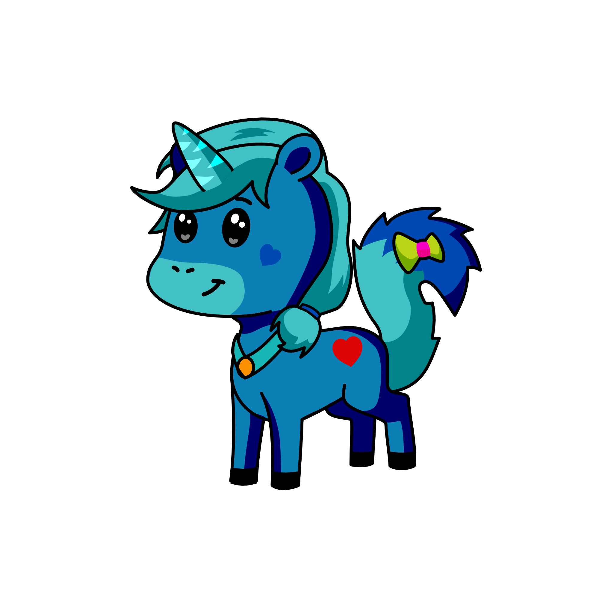 blue, the unicorn