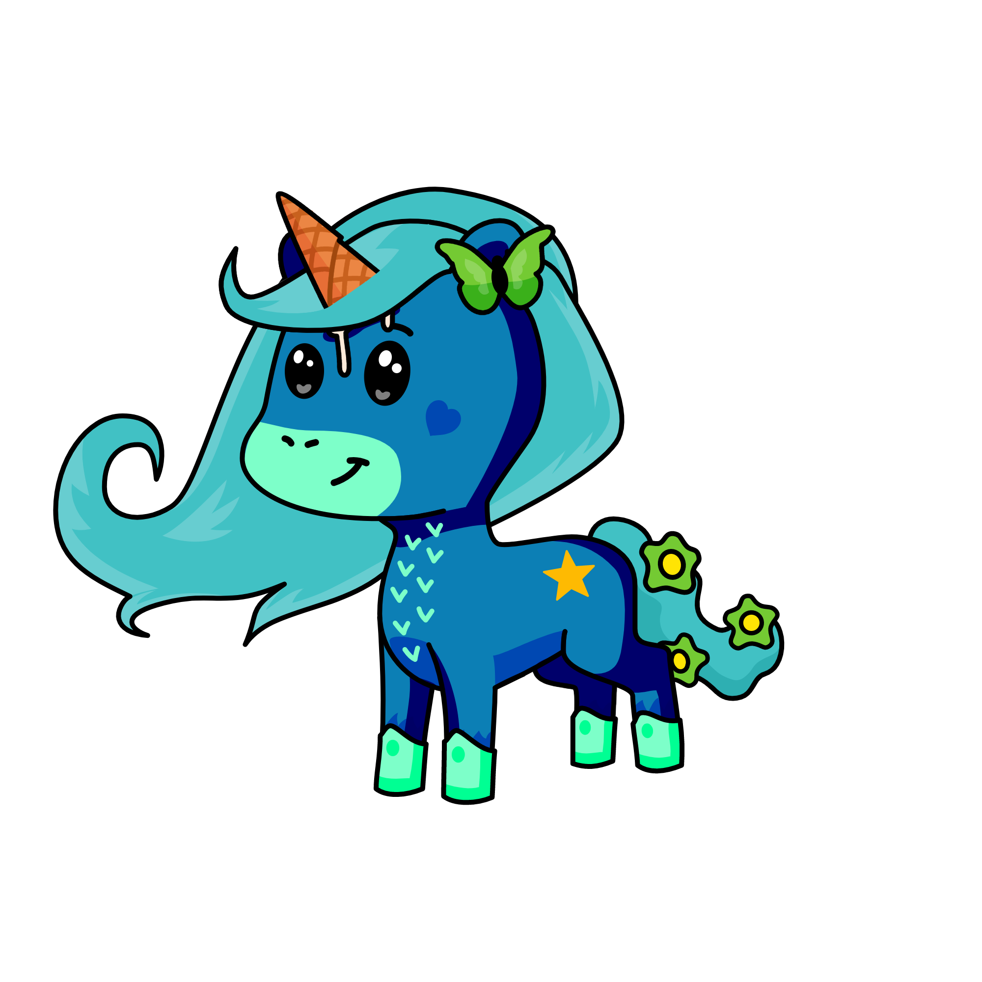 Aqua marine , the unicorn