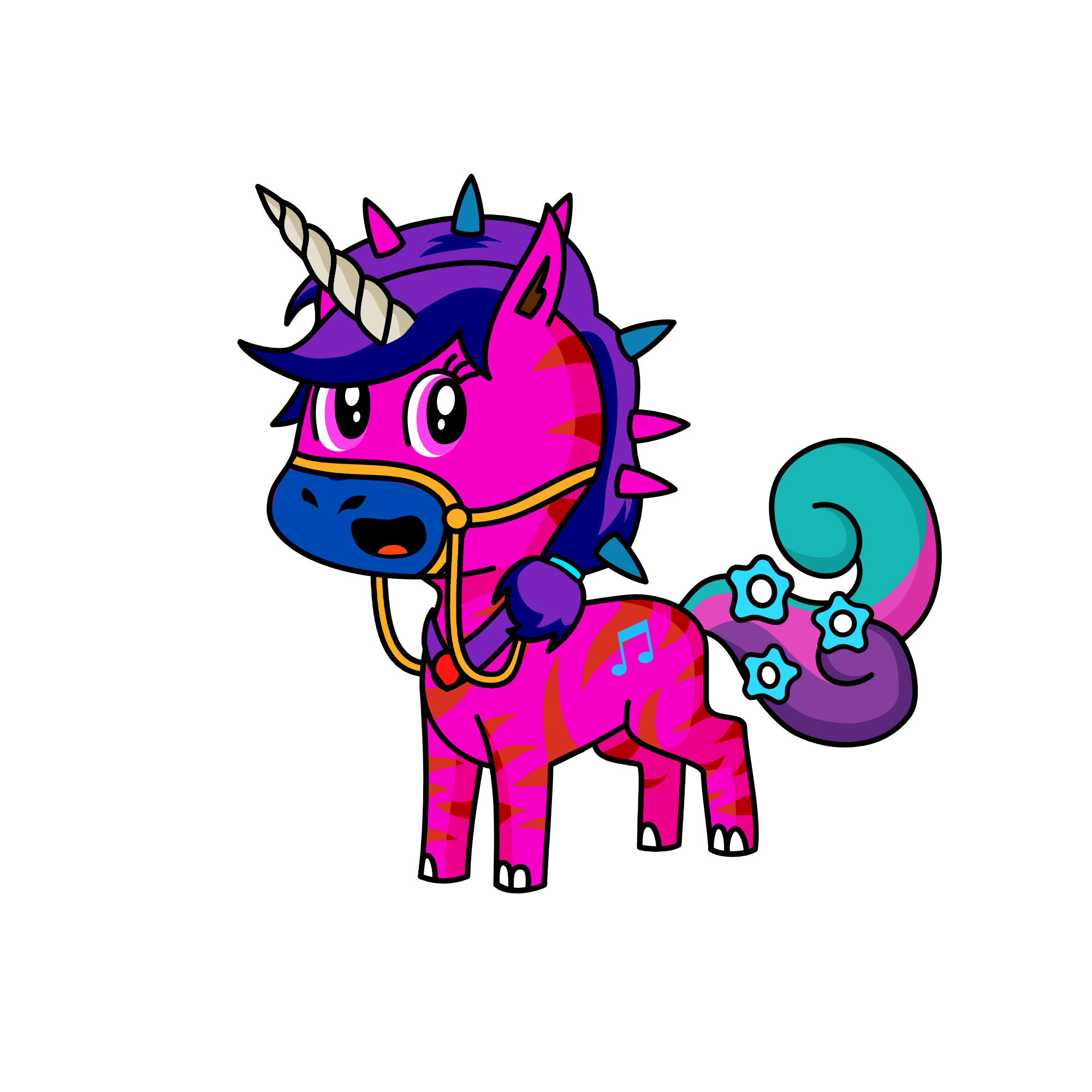 music tiger spiky, the unicorn