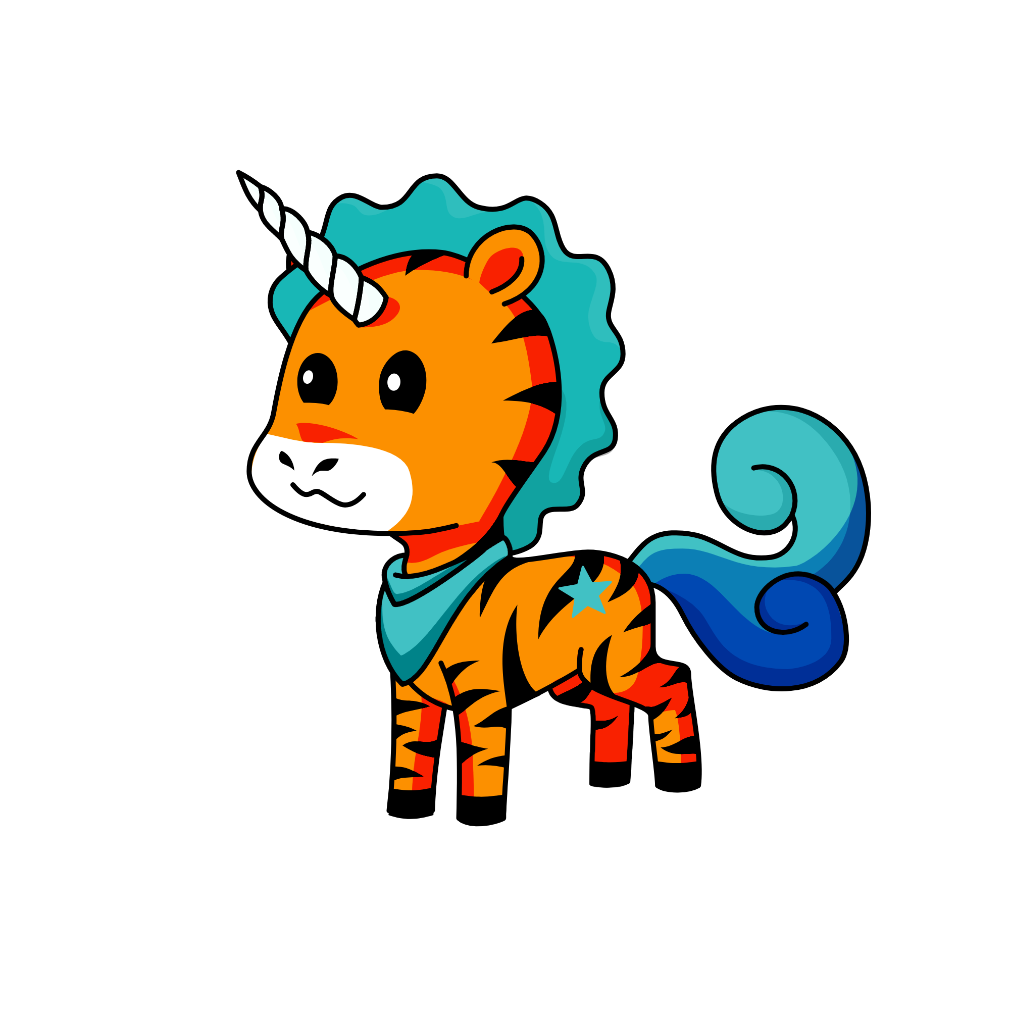 tiger, the unicorn