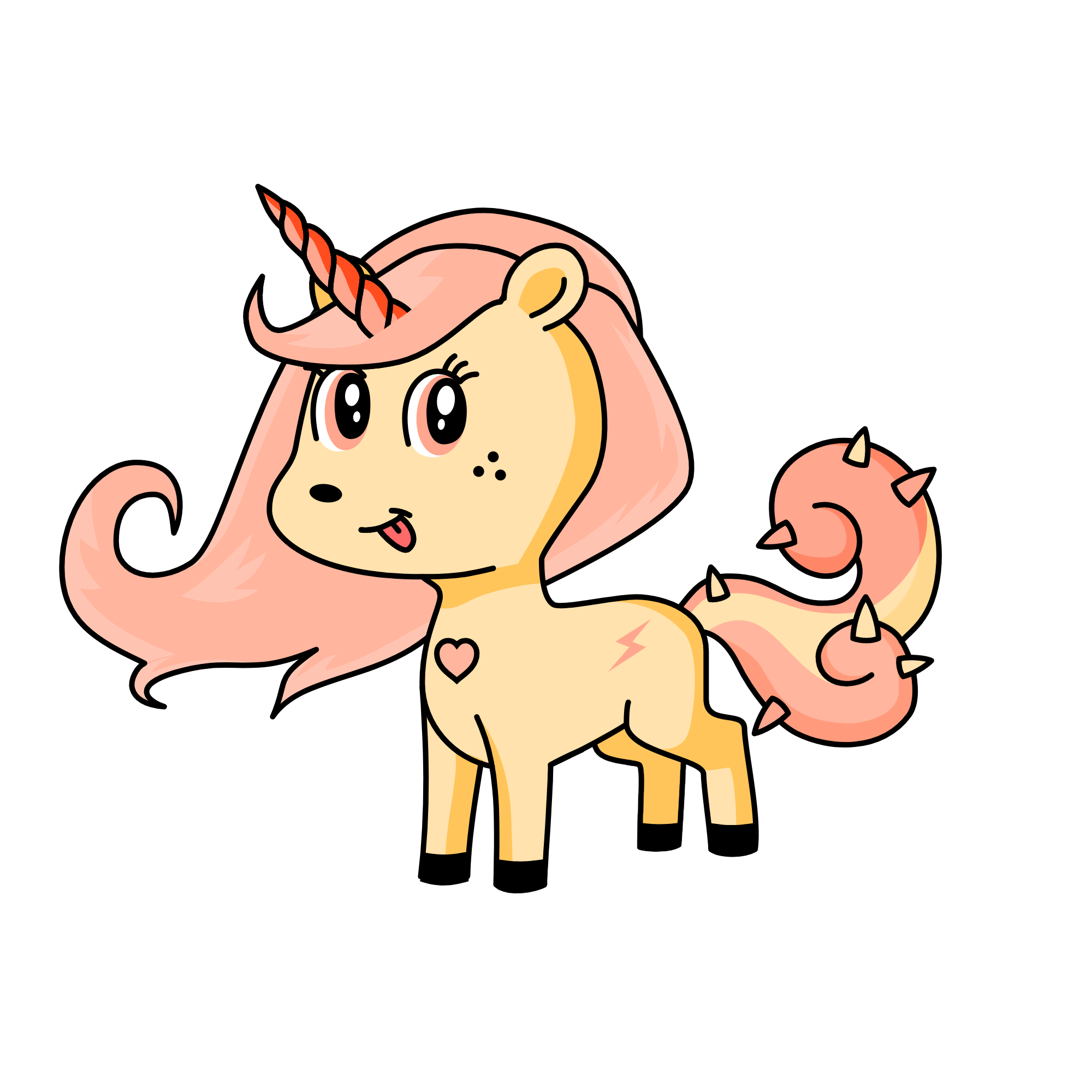 Peachy, the unicorn
