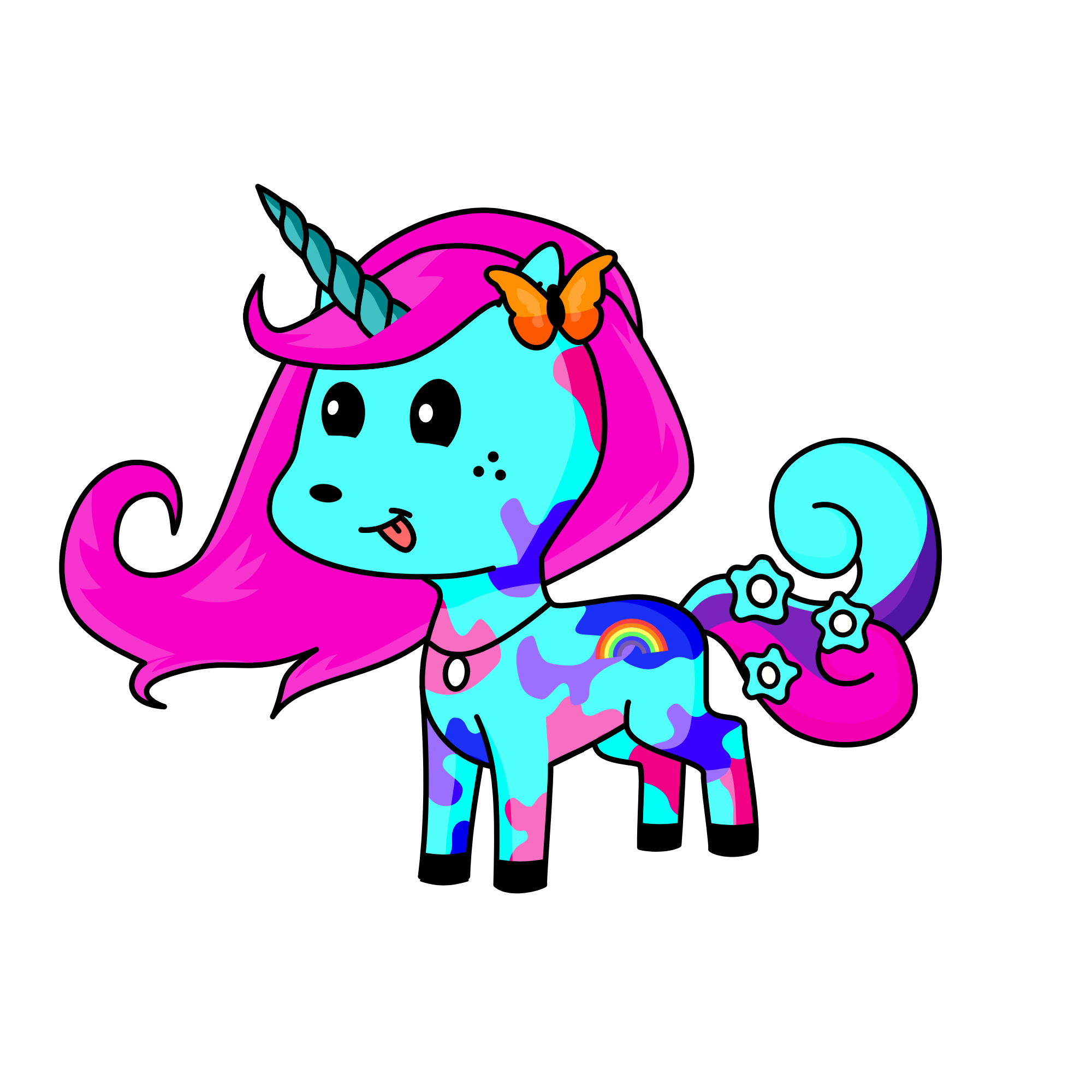 Rainbow, the unicorn