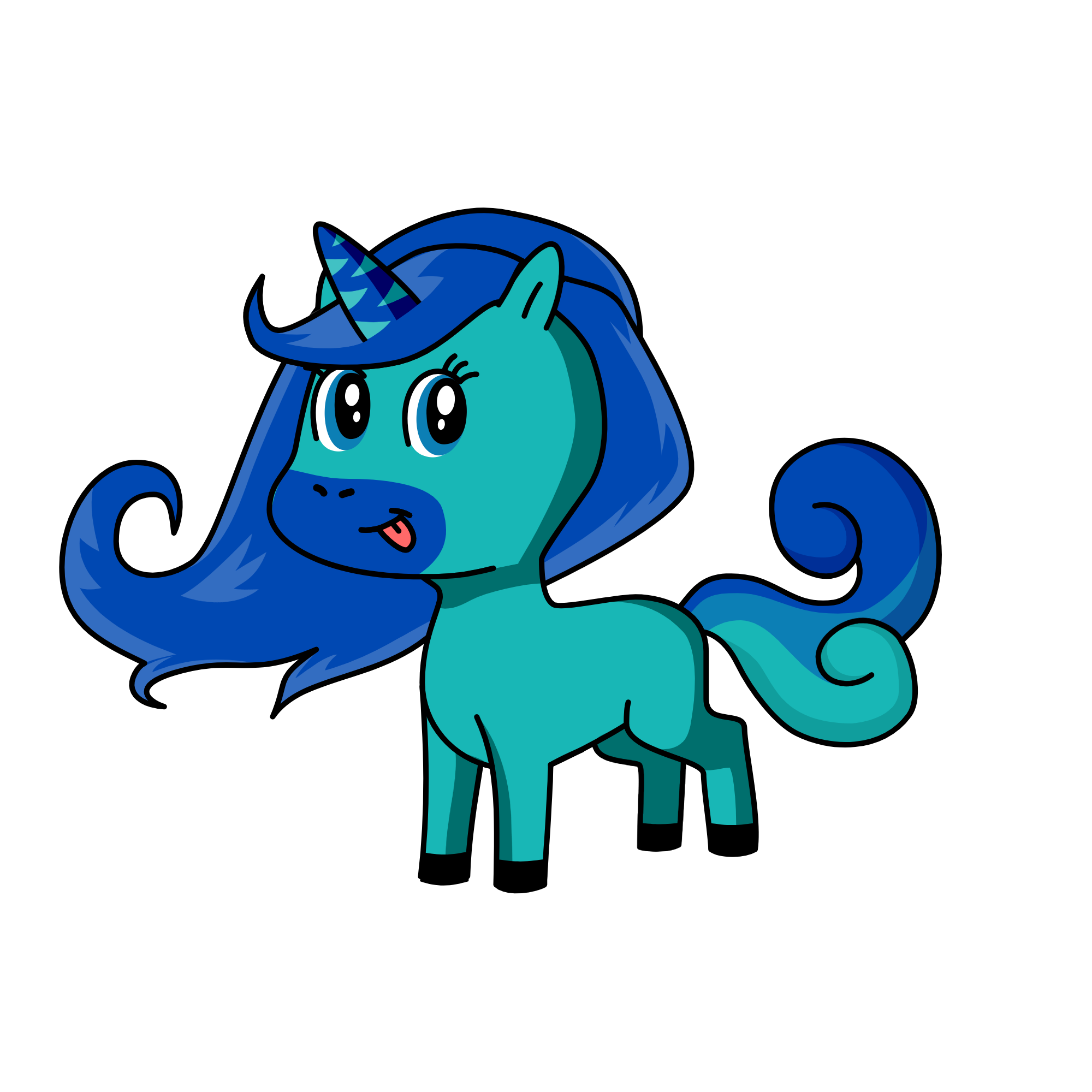 blue, the unicorn