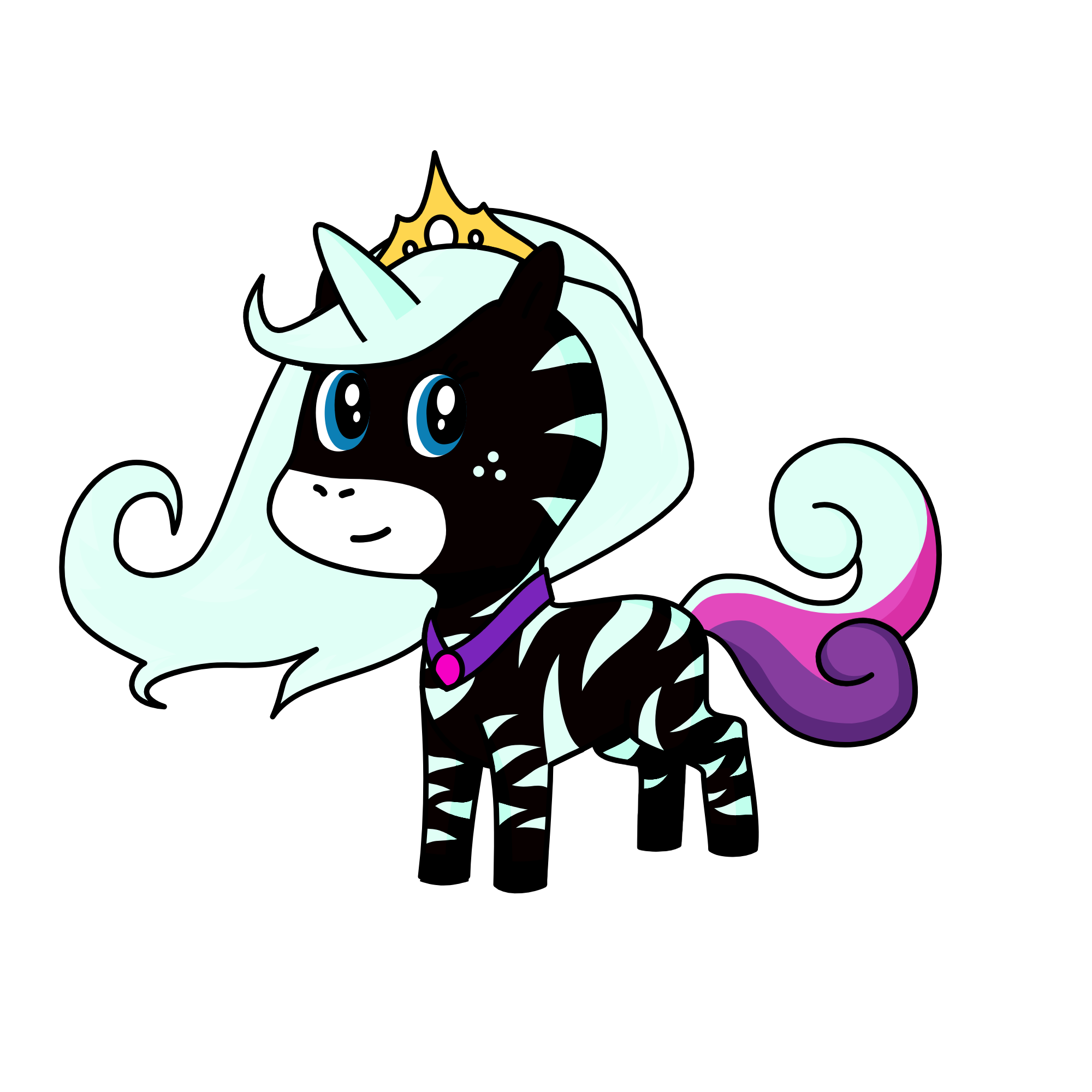 snowfrost (daughter of Zebrere and aloe), the unicorn