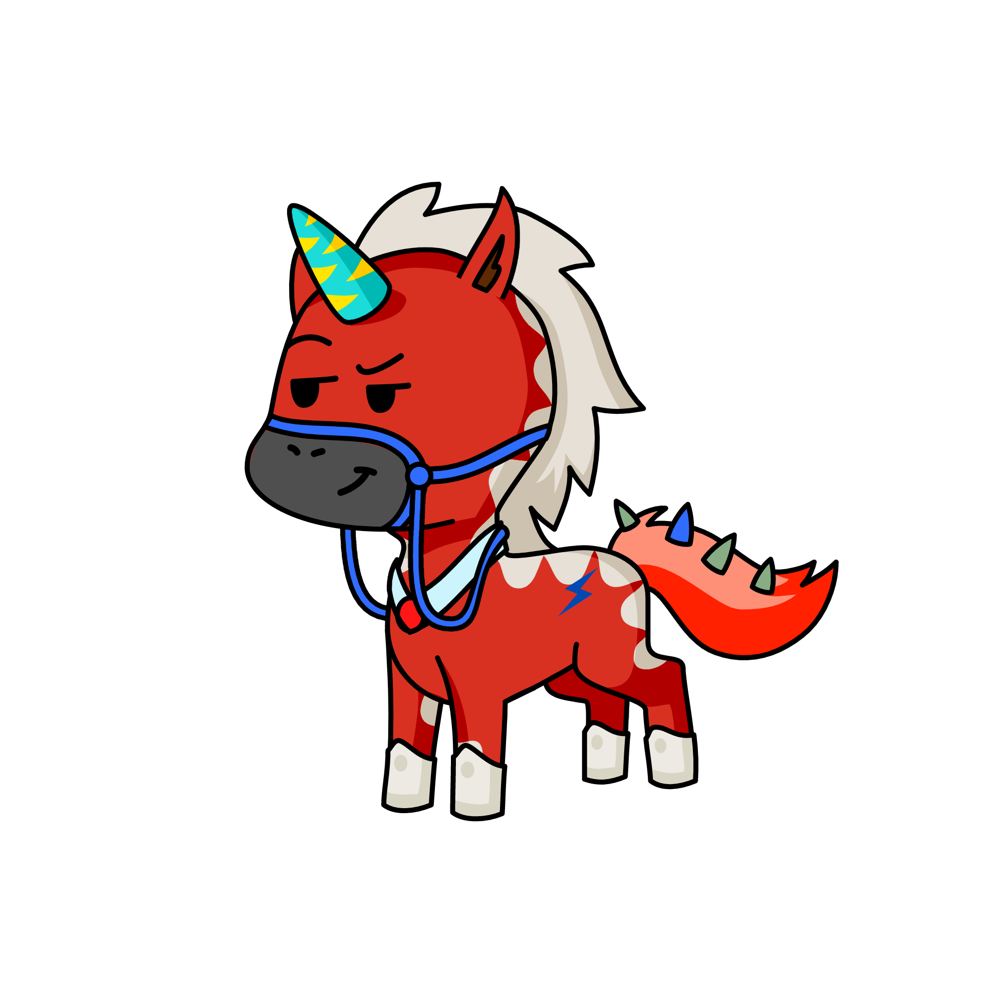 rad red, the unicorn
